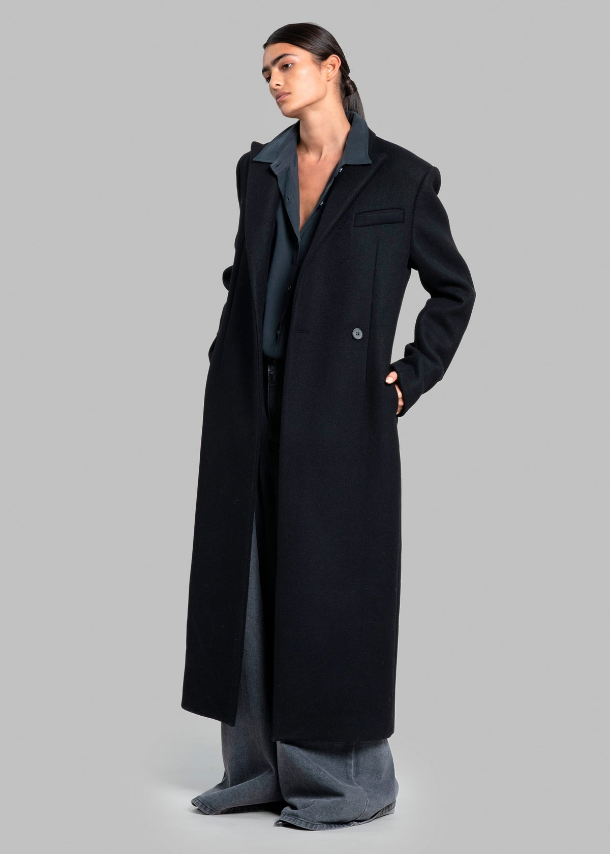 Melva Long Coat - Black - 5