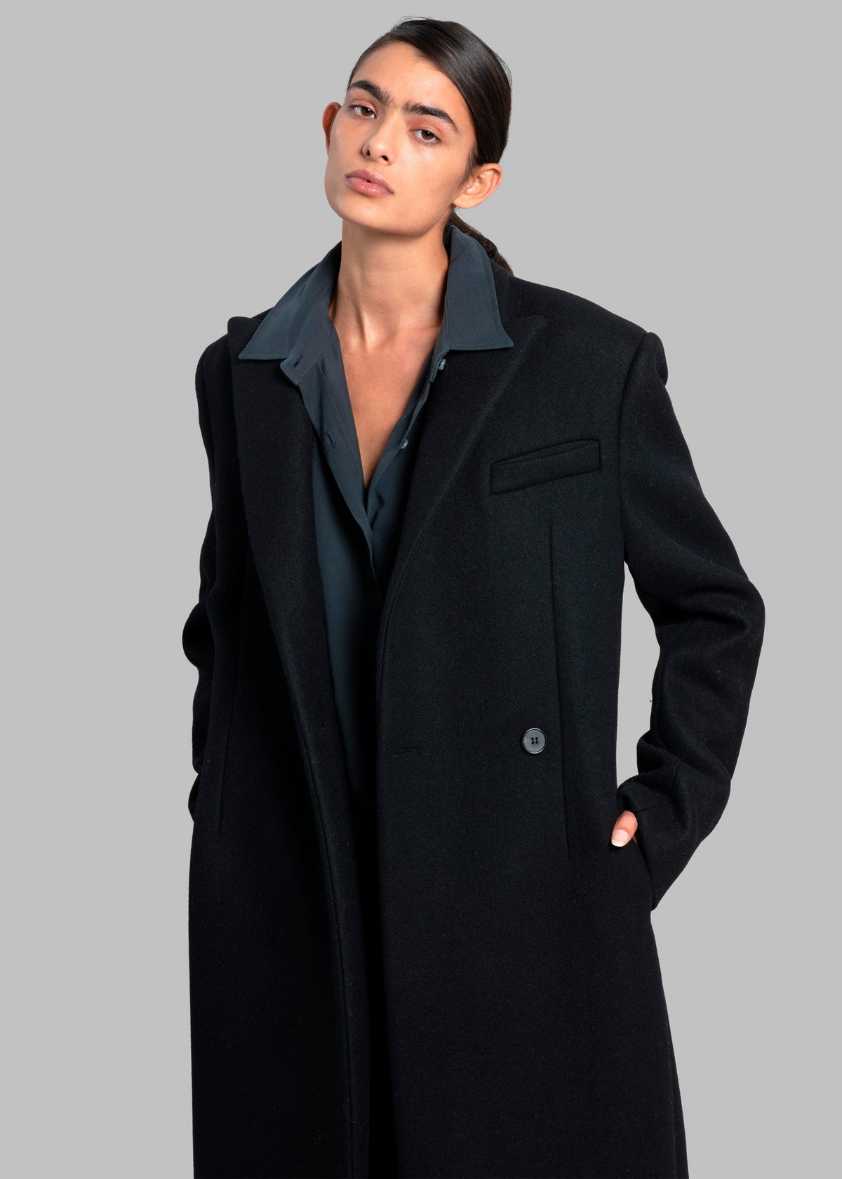 Melva Long Coat - Black - 10