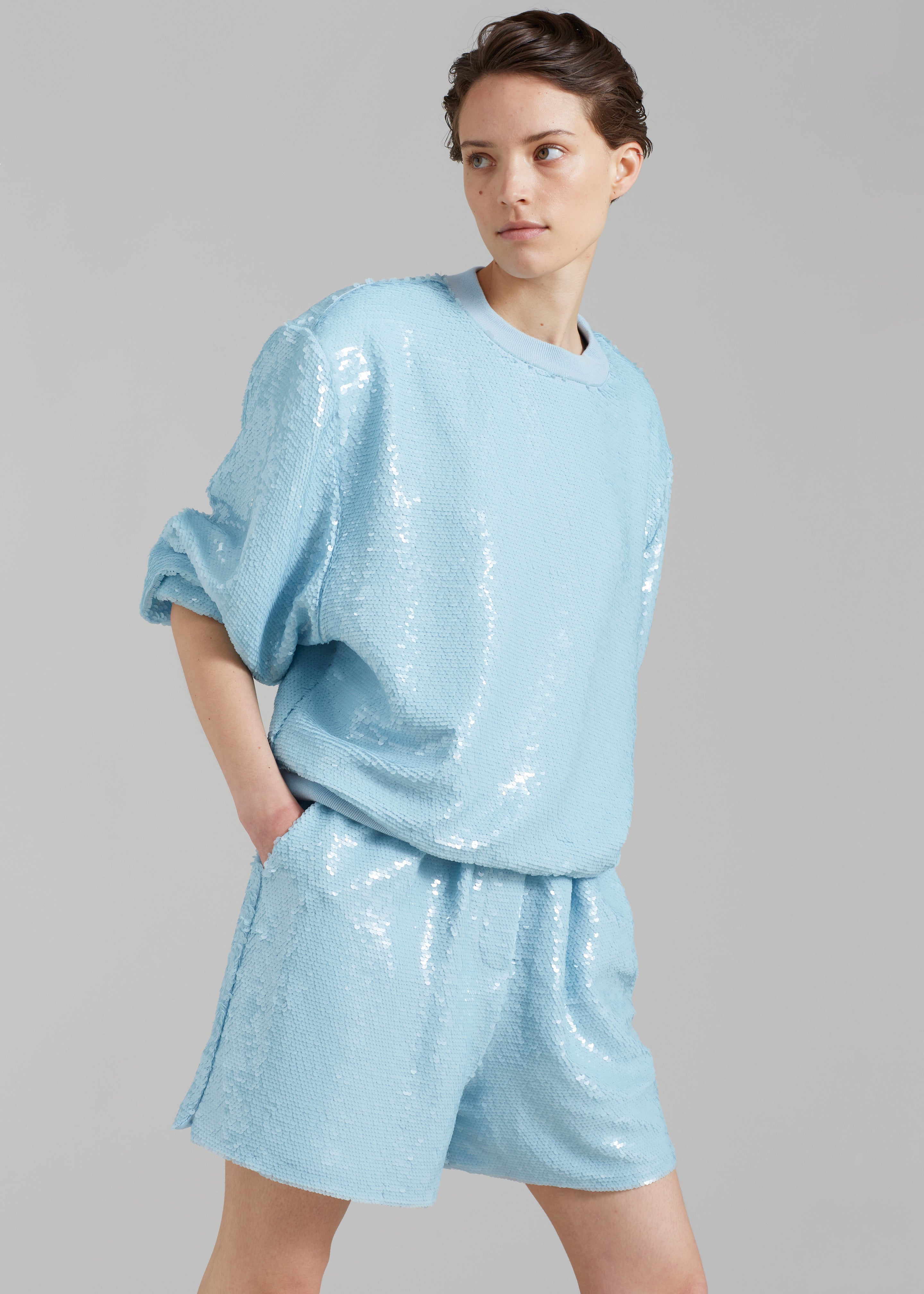 Metz Sequins Sweatshirt - Sky - 4