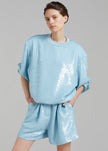 Metz Sequins Sweatshirt - Sky