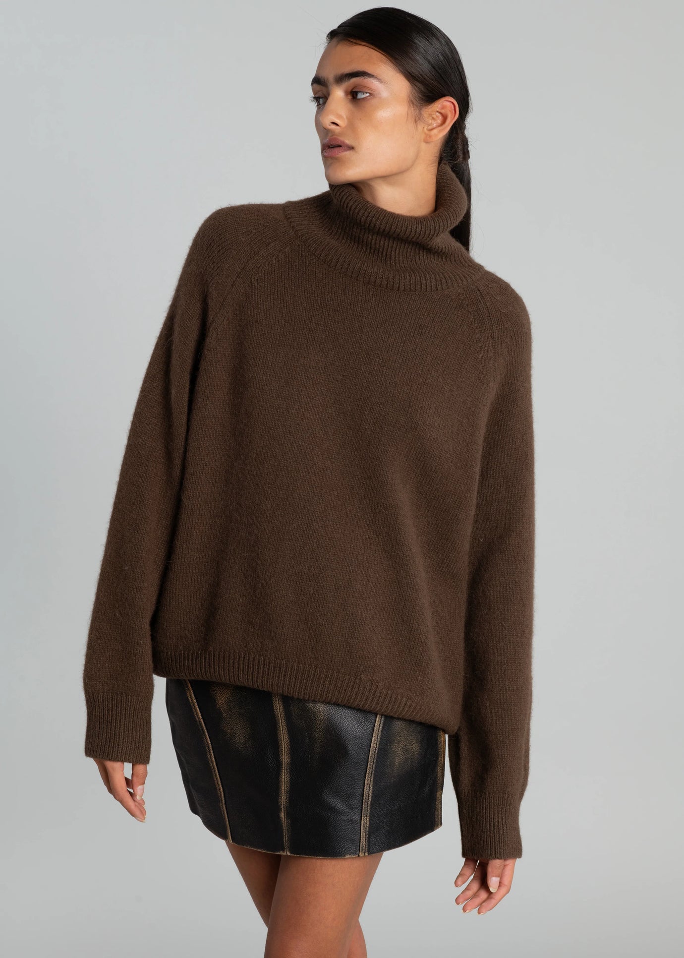 Moreen Turtleneck Sweater - Brown