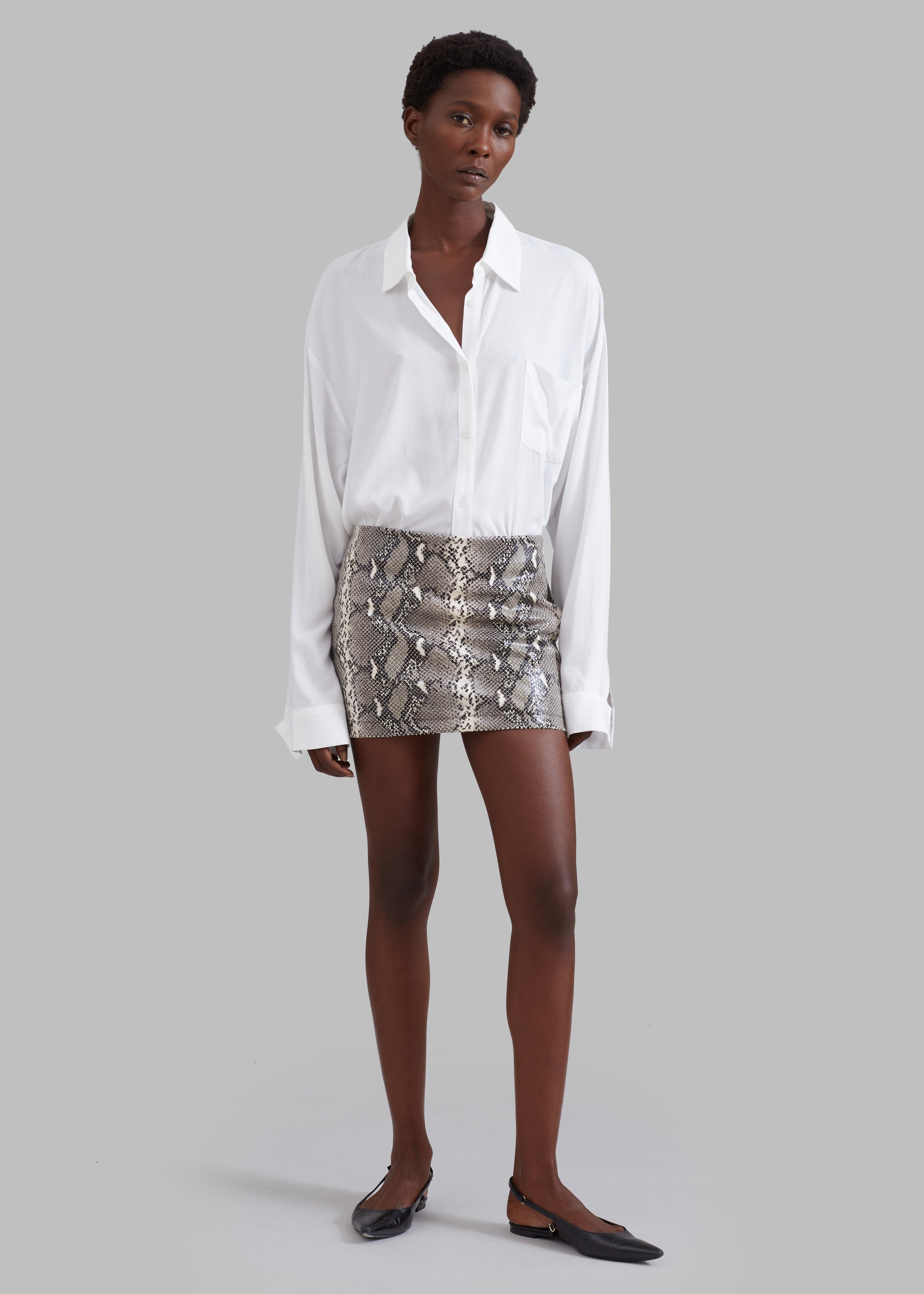 Nairobi Mini Skirt - Grey Python - 1