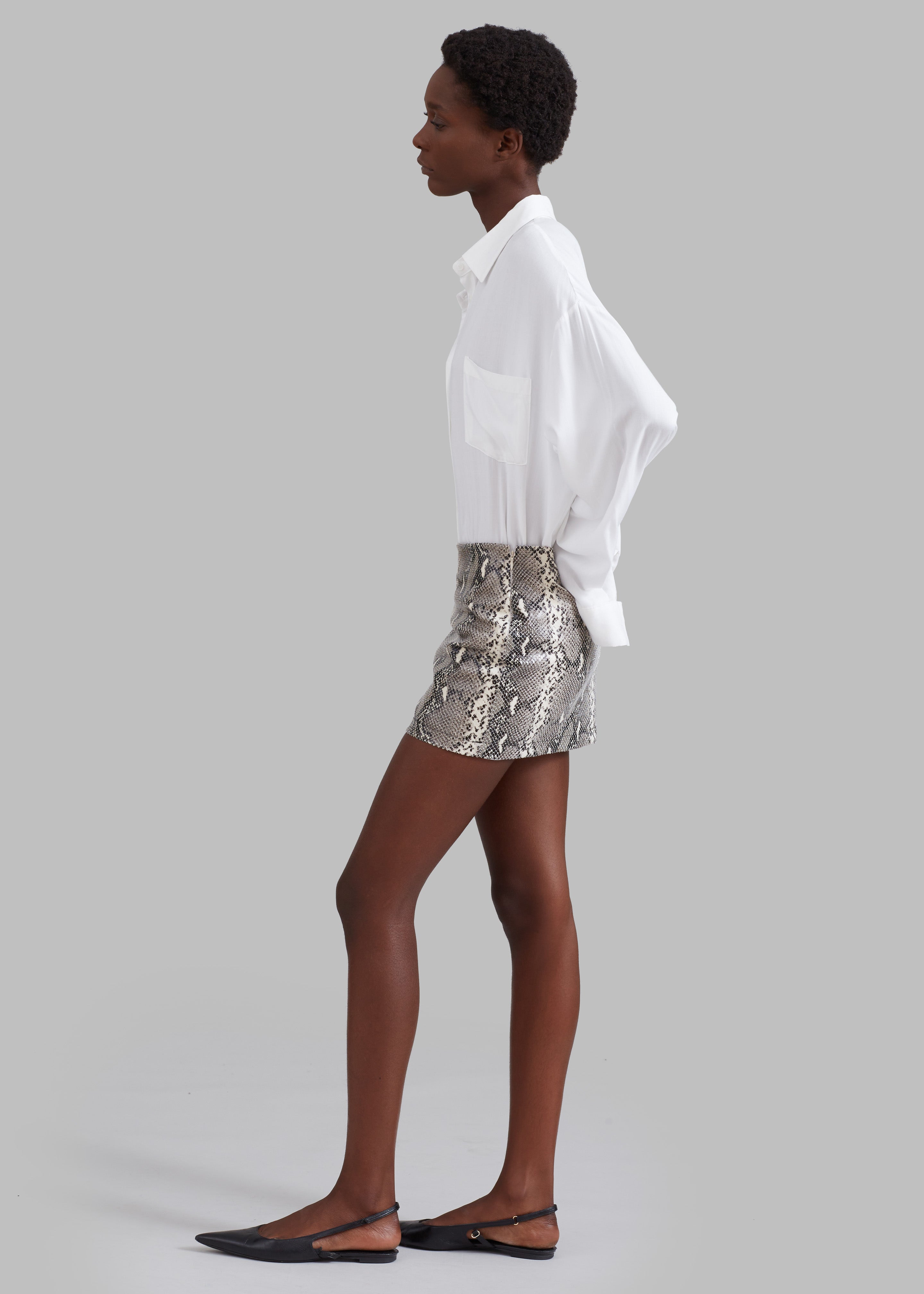 Nairobi Mini Skirt - Grey Python - 4