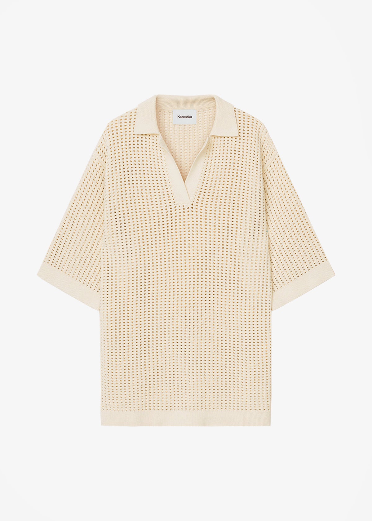Nanushka Siya Long Sleeve Collared Dress - Creme - 6