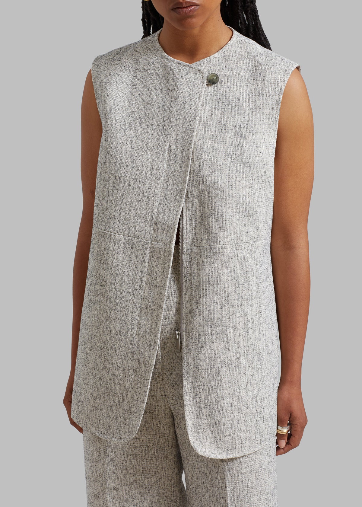 Nevaeh Tweed Vest - Beige - 7