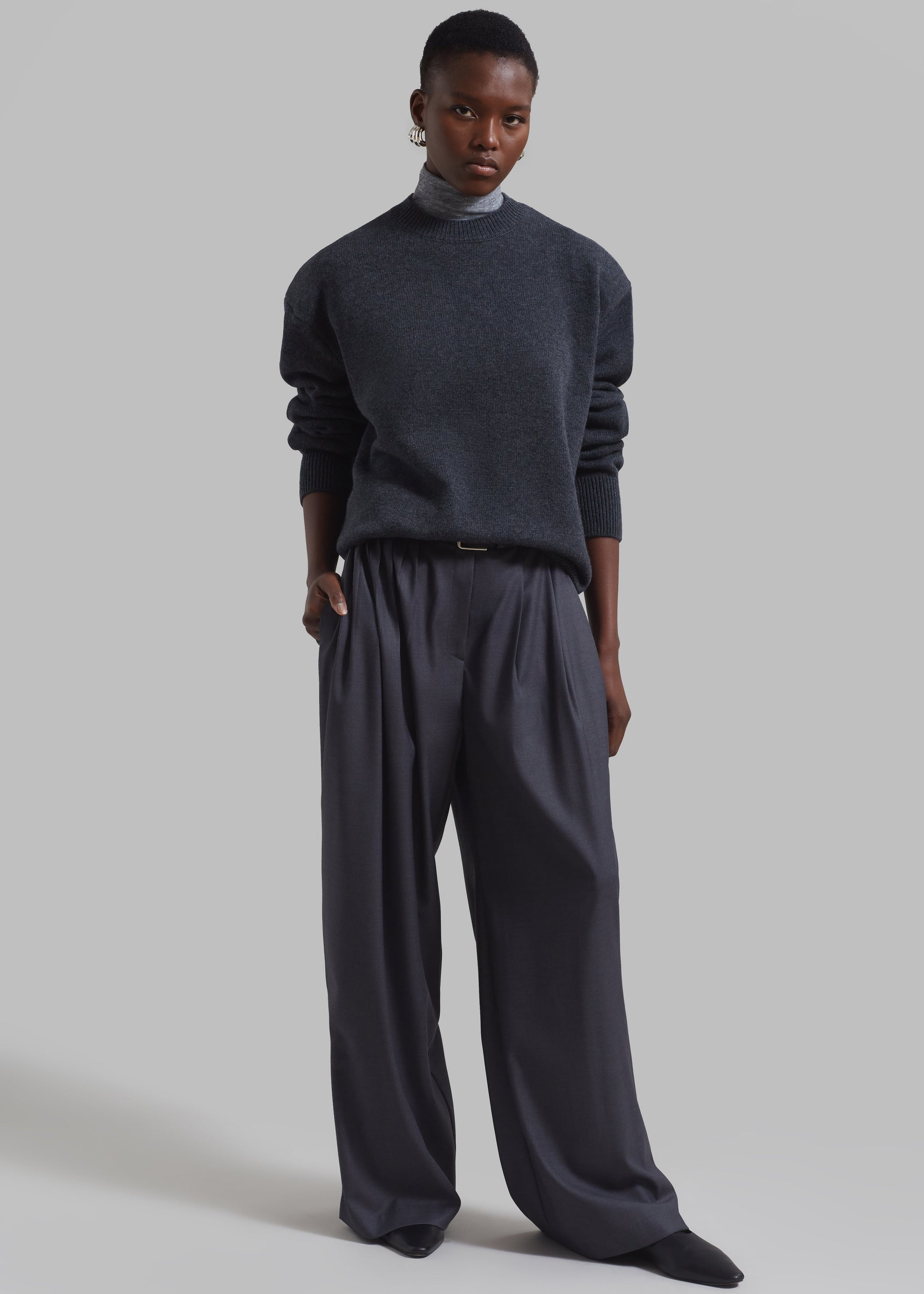Shop the look image for Nyla Pleated Pants - Charcoal