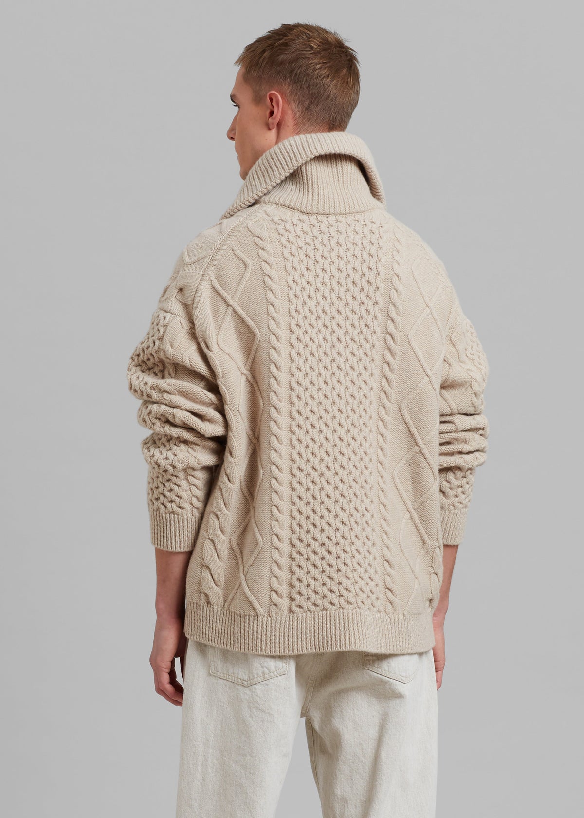 Nanushka Batu Cable Knit Cashmere Jumper - Clay - 8