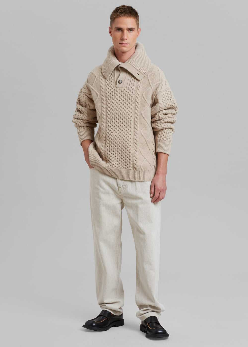 Nanushka Batu Cable Knit Cashmere Jumper - Clay - 1
