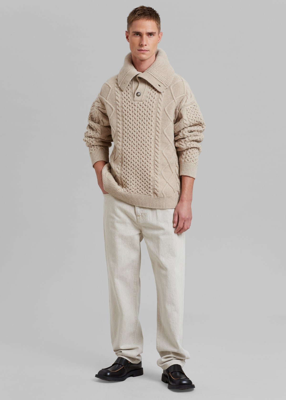 Nanushka Batu Cable Knit Cashmere Jumper - Clay - 2
