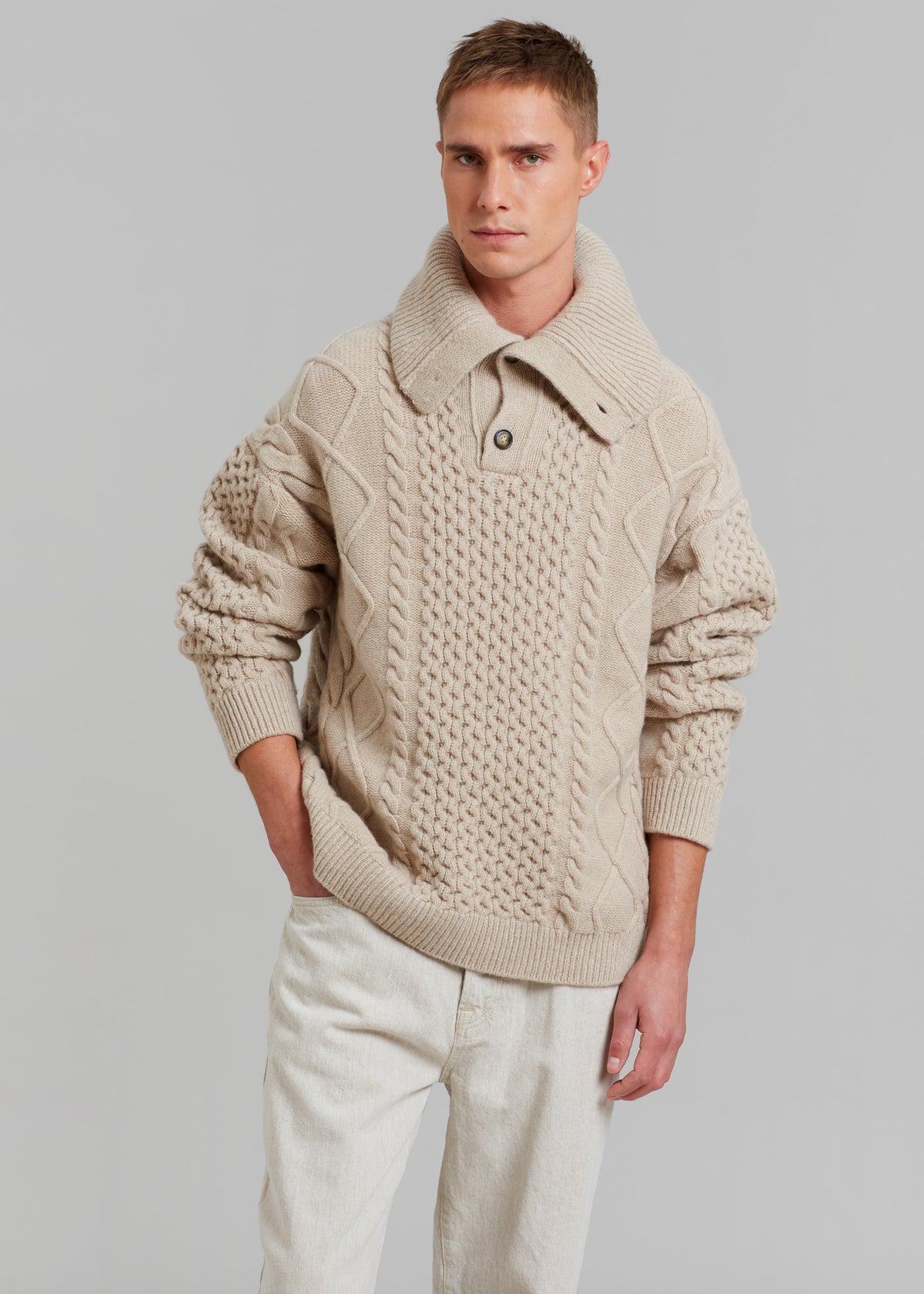 Nanushka Batu Cable Knit Cashmere Jumper - Clay - 5