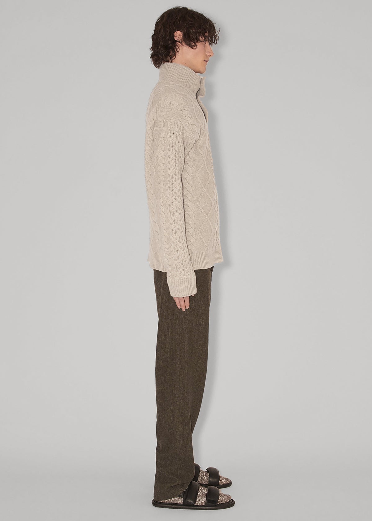 Nanushka Batu Cable Knit Cashmere Jumper - Clay - 6