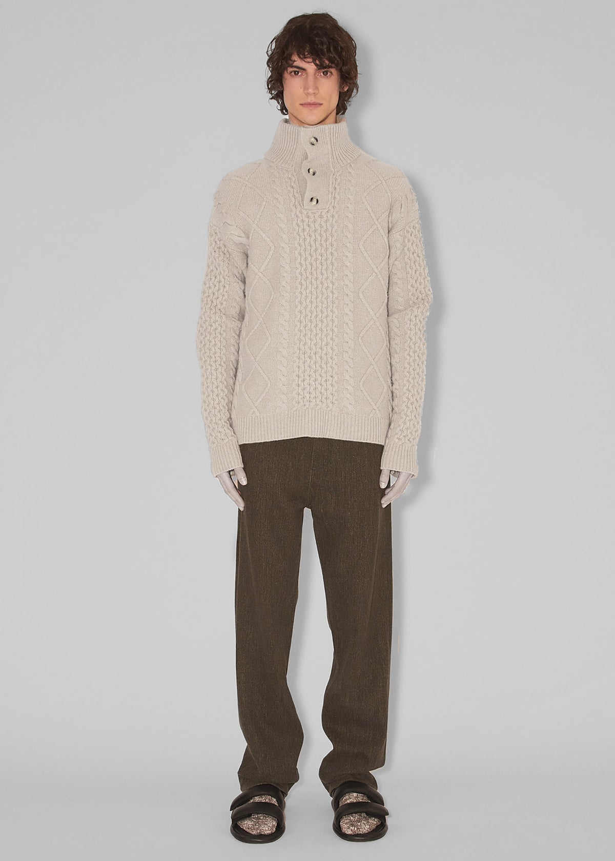 Nanushka Batu Cable Knit Cashmere Jumper - Clay - 7