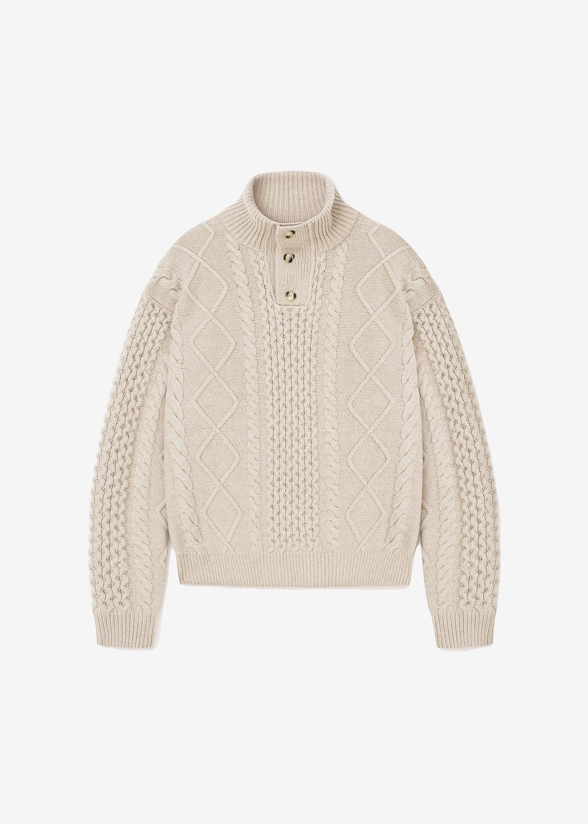 Nanushka Batu Cable Knit Cashmere Jumper - Clay - 9