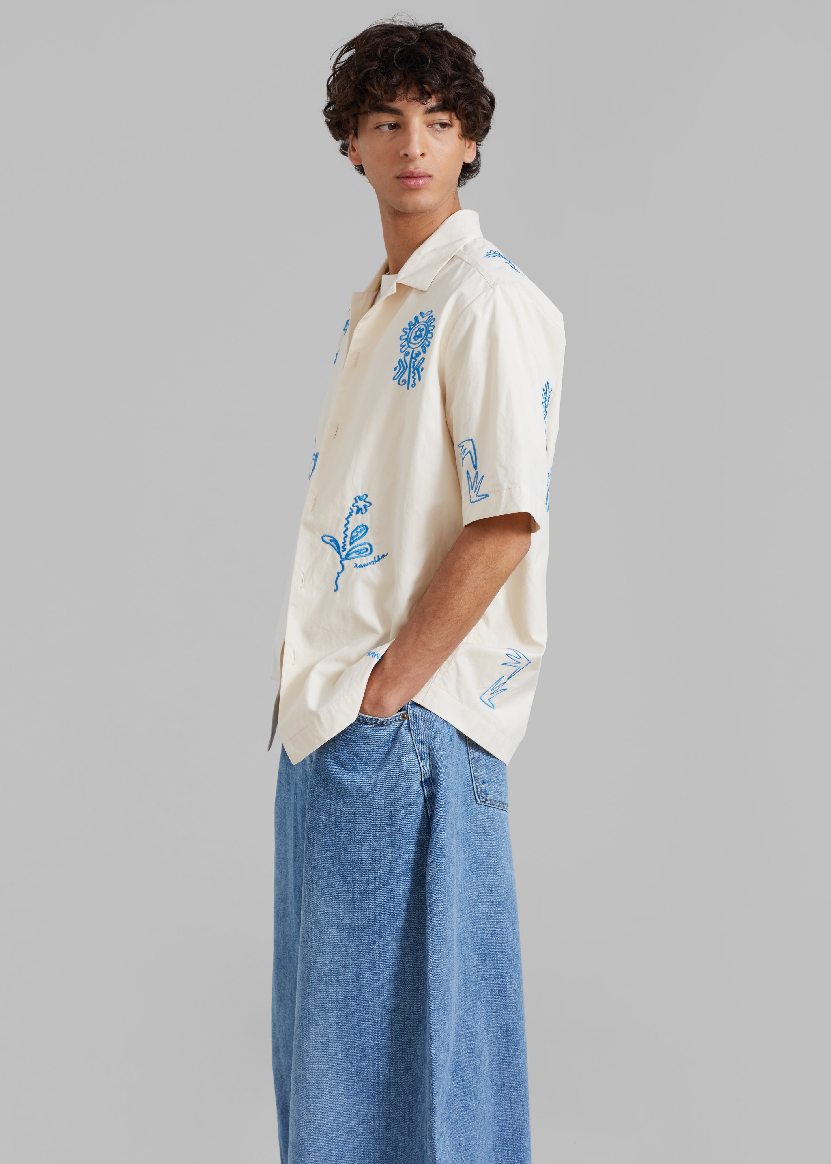 Nanushka Bodil Camp Shirt - Creme - 6