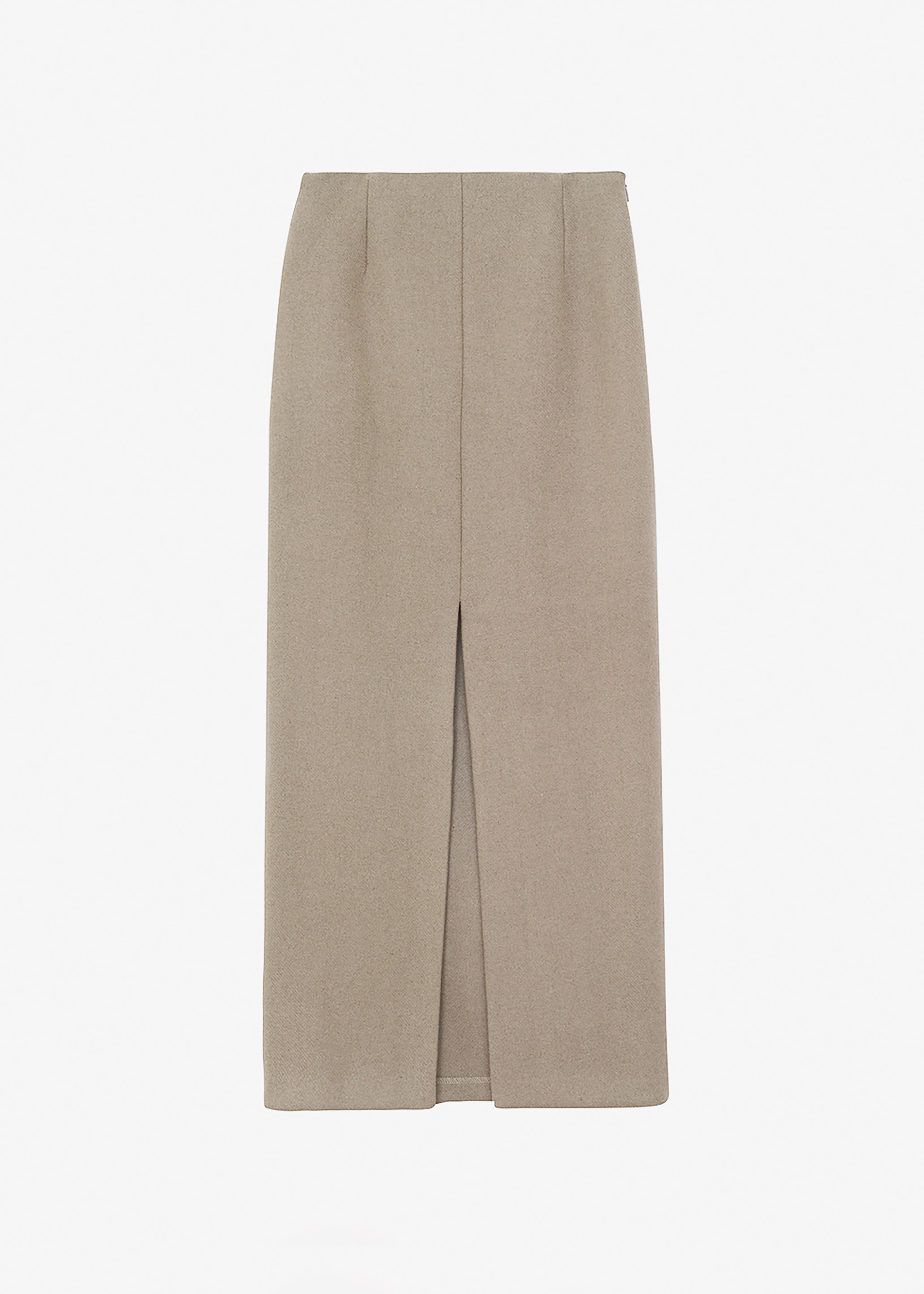 Neasi Wool-Blend Pencil Skirt - Taupe - 11