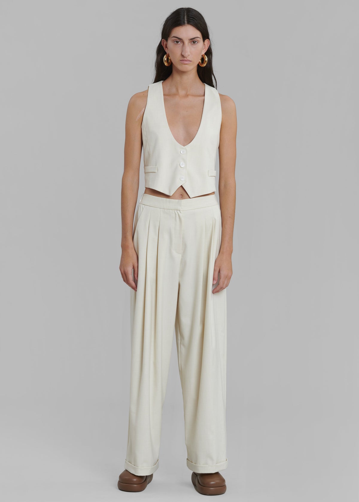 Nemi Wide Cuff Pants - Cream - 6
