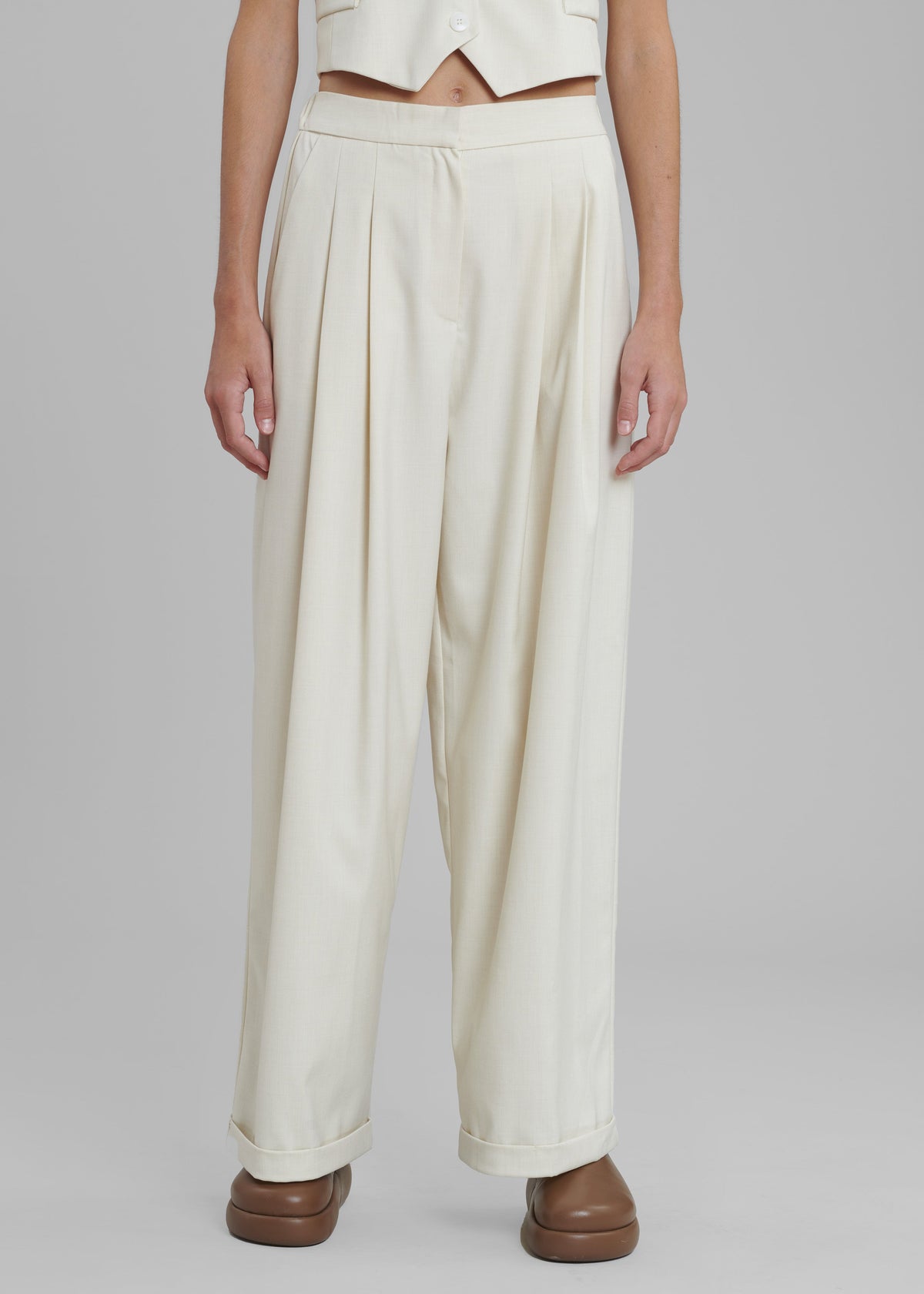 Nemi Wide Cuff Pants - Cream - 9