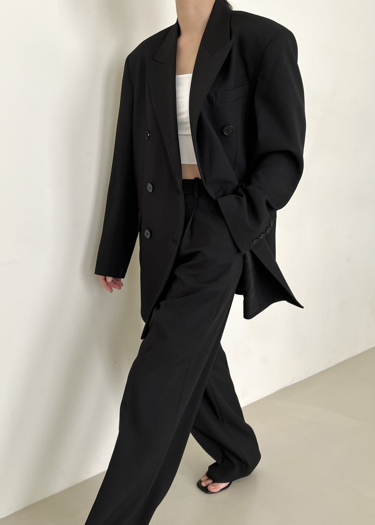 Nessi Double Breasted Blazer - Black - 3