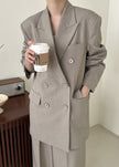 Nessi Double Breasted Blazer - Taupe