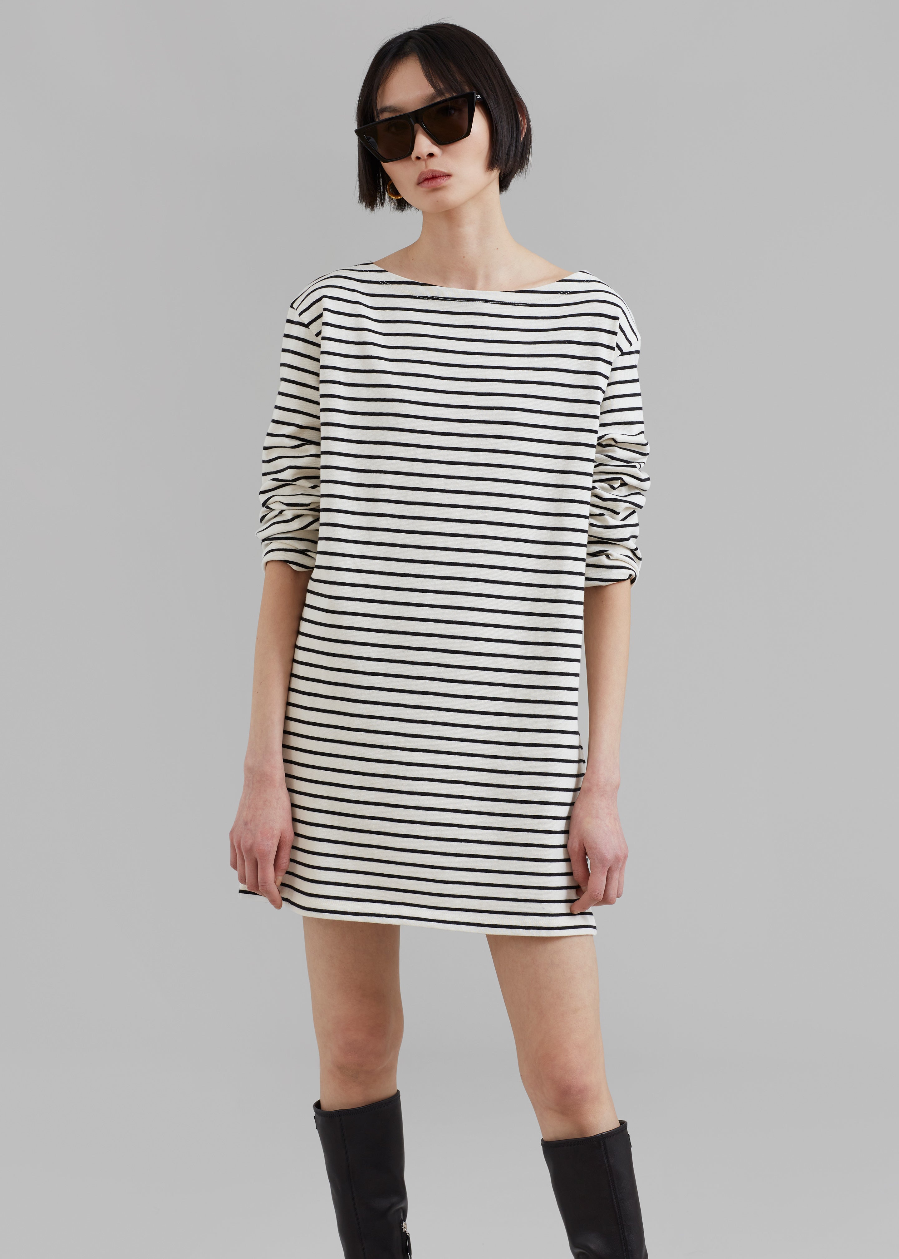 Nino Mini Dress - Black Stripe - 3