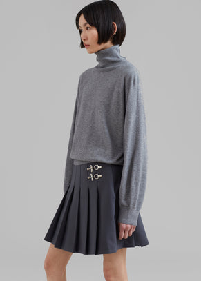 Nyra Pleated Skirt - Charcoal