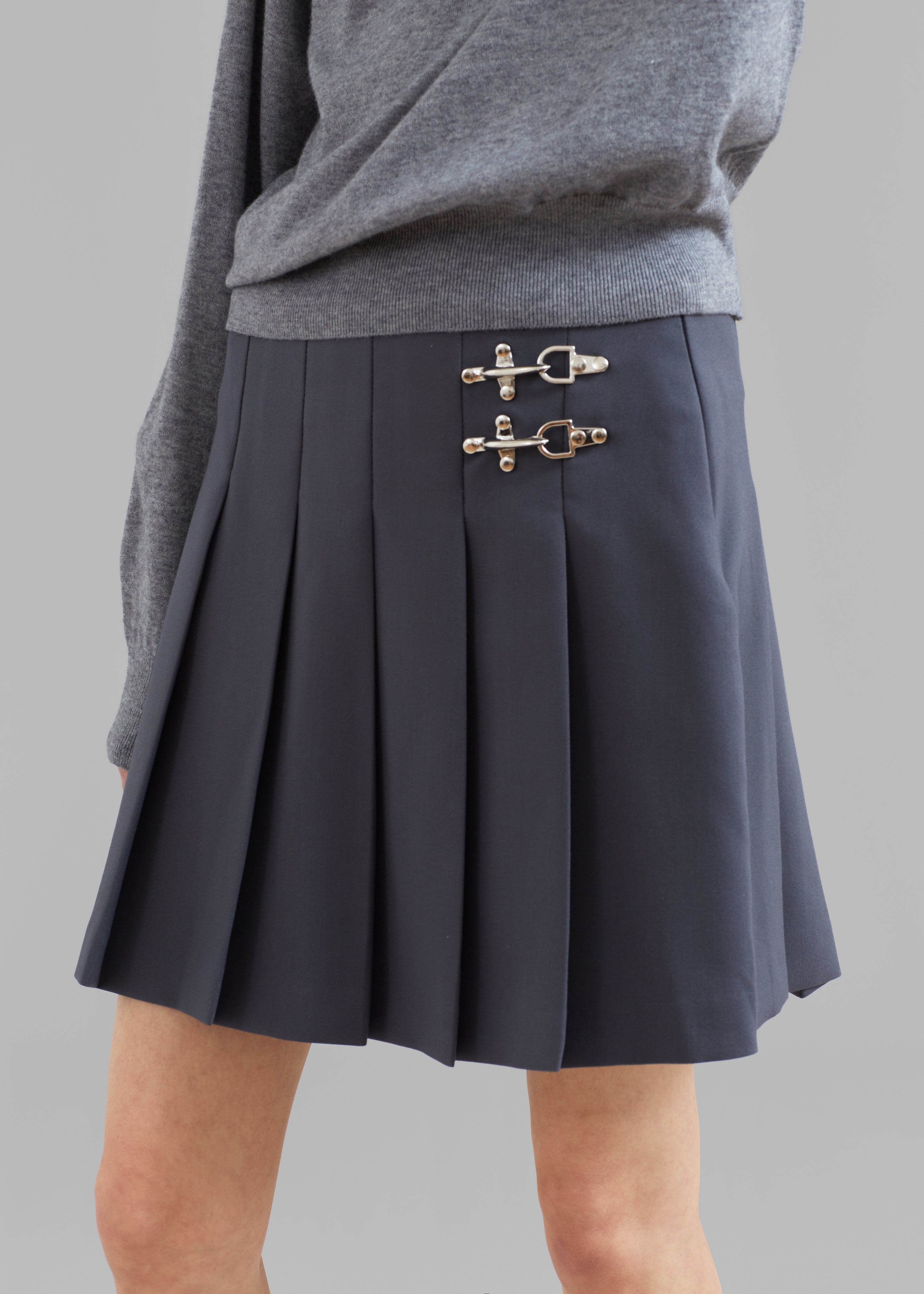 Nyra Pleated Skirt - Charcoal - 2
