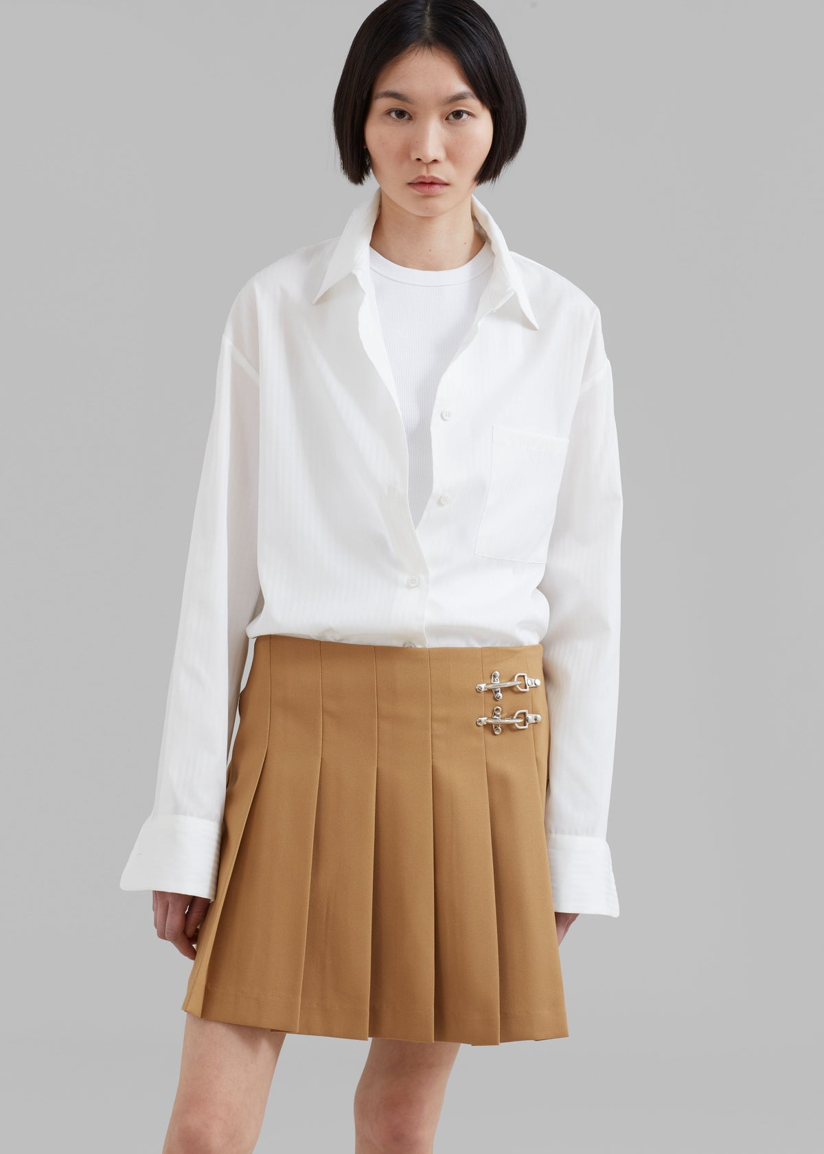 Nyra Pleated Skirt - Camel - 4