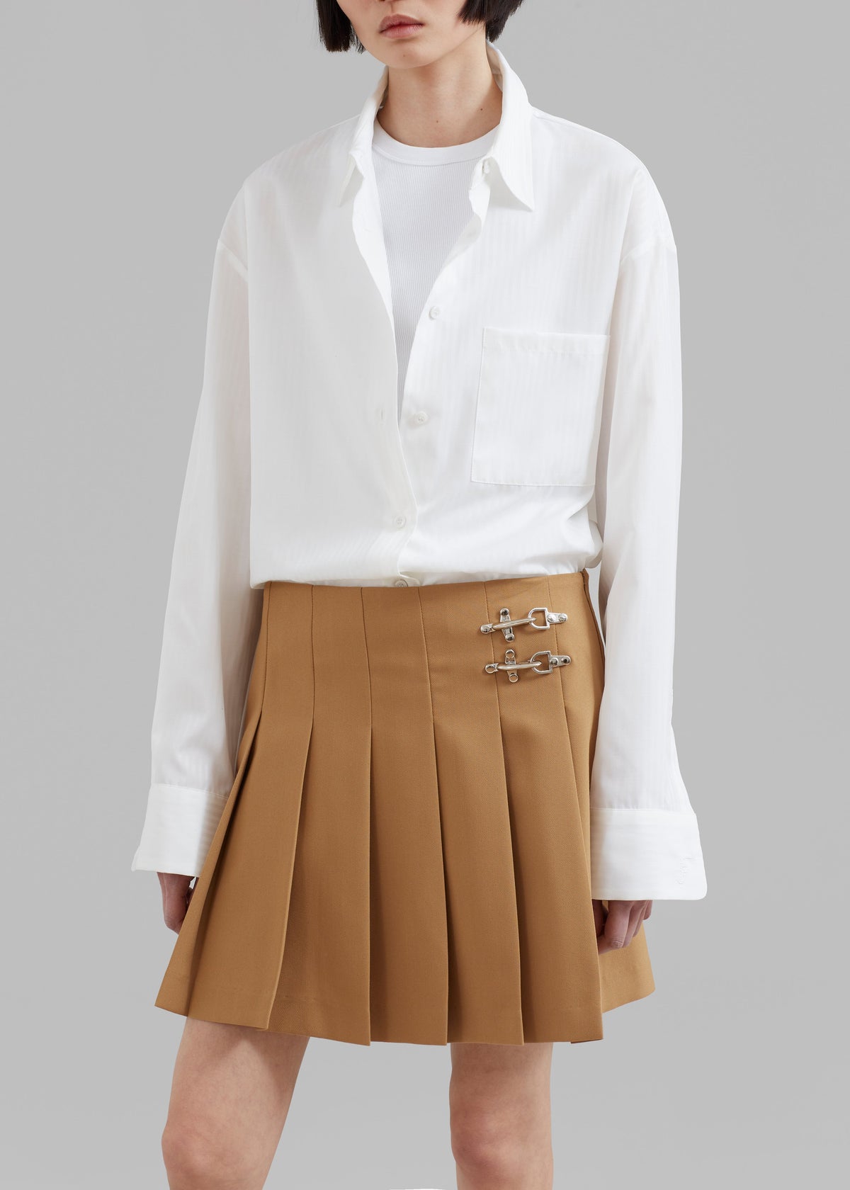 Nyra Pleated Skirt - Camel - 2
