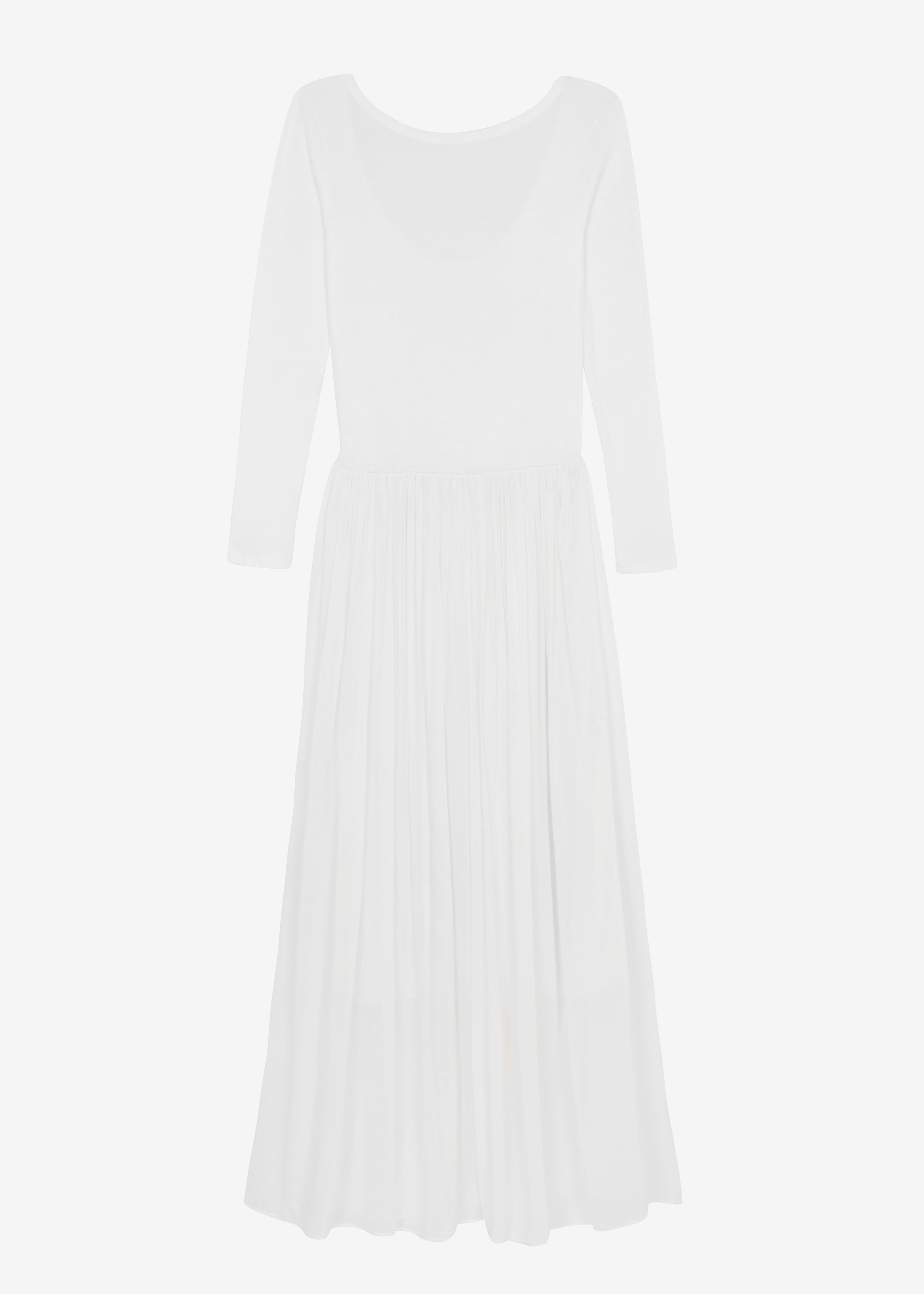 Odette Gathered Skirt Maxi Dress - White - 10