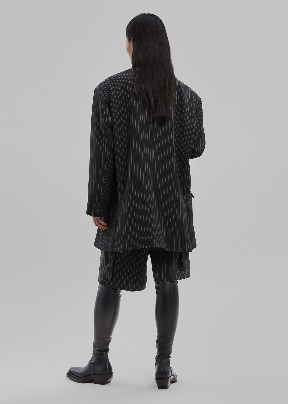 Omoka Blazer - Black Pinstripe - 7