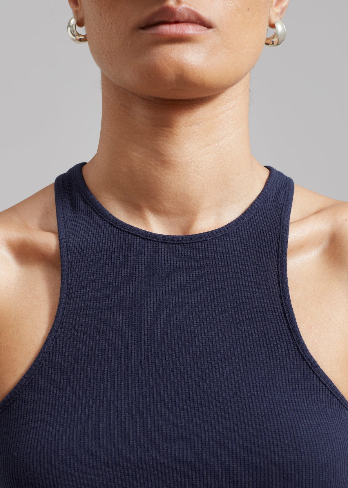 Ophelia Rib Tank Top - Navy - 6