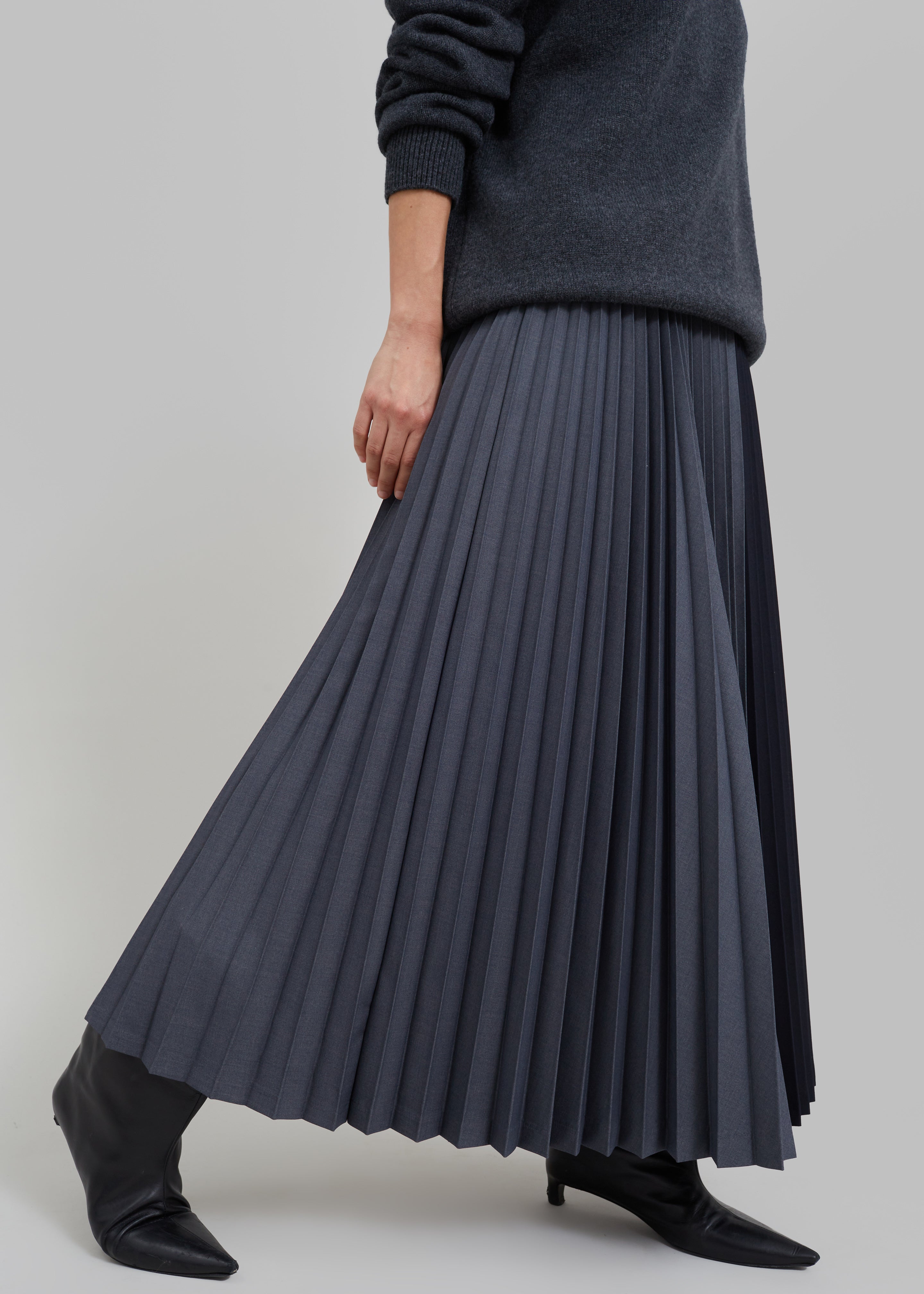 Orem Pleated Skirt - Charcoal - 3