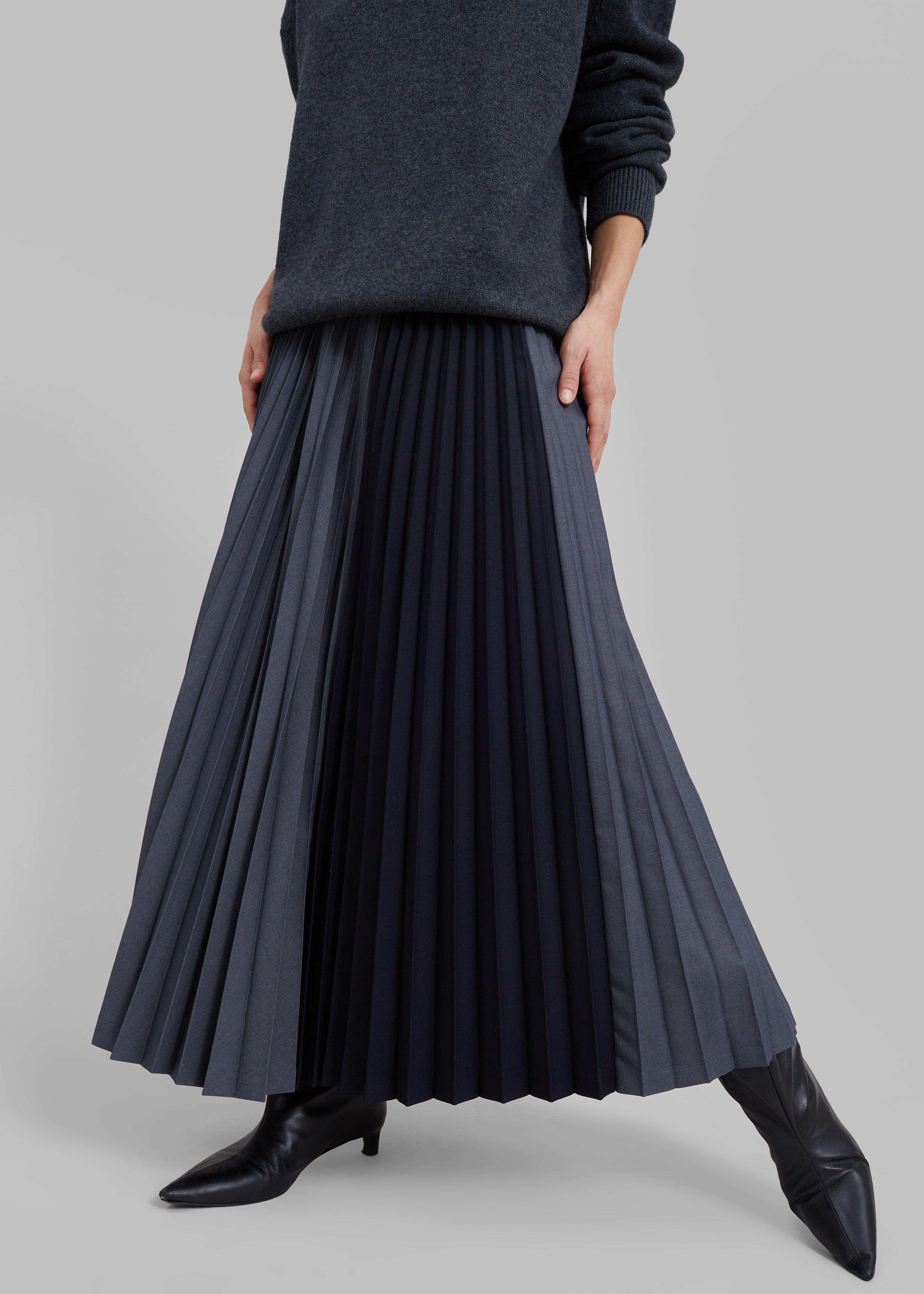Orem Pleated Skirt - Charcoal - 1