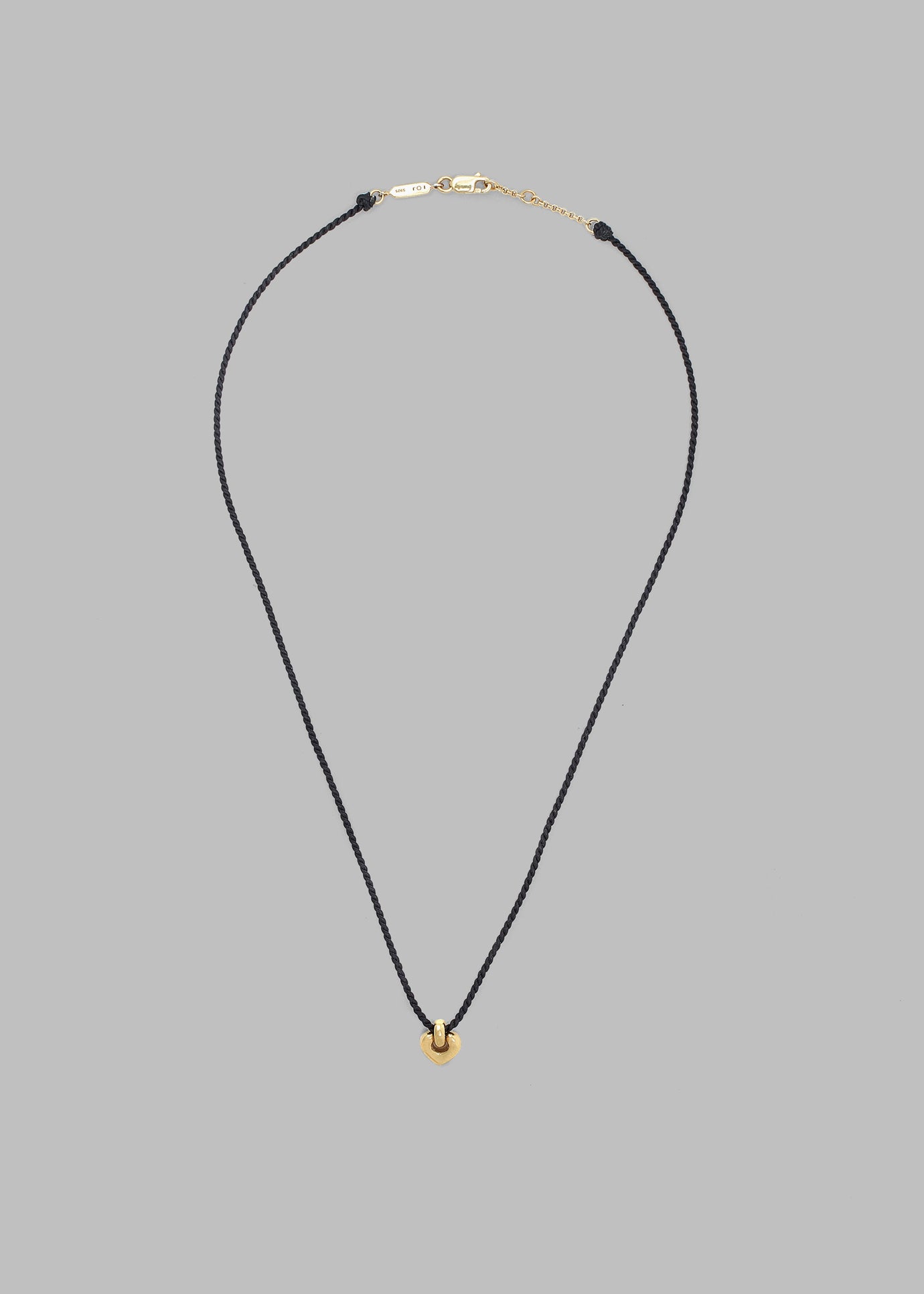 Otiumberg Petite Heart Cord Necklace - Gold Vermeil - 1