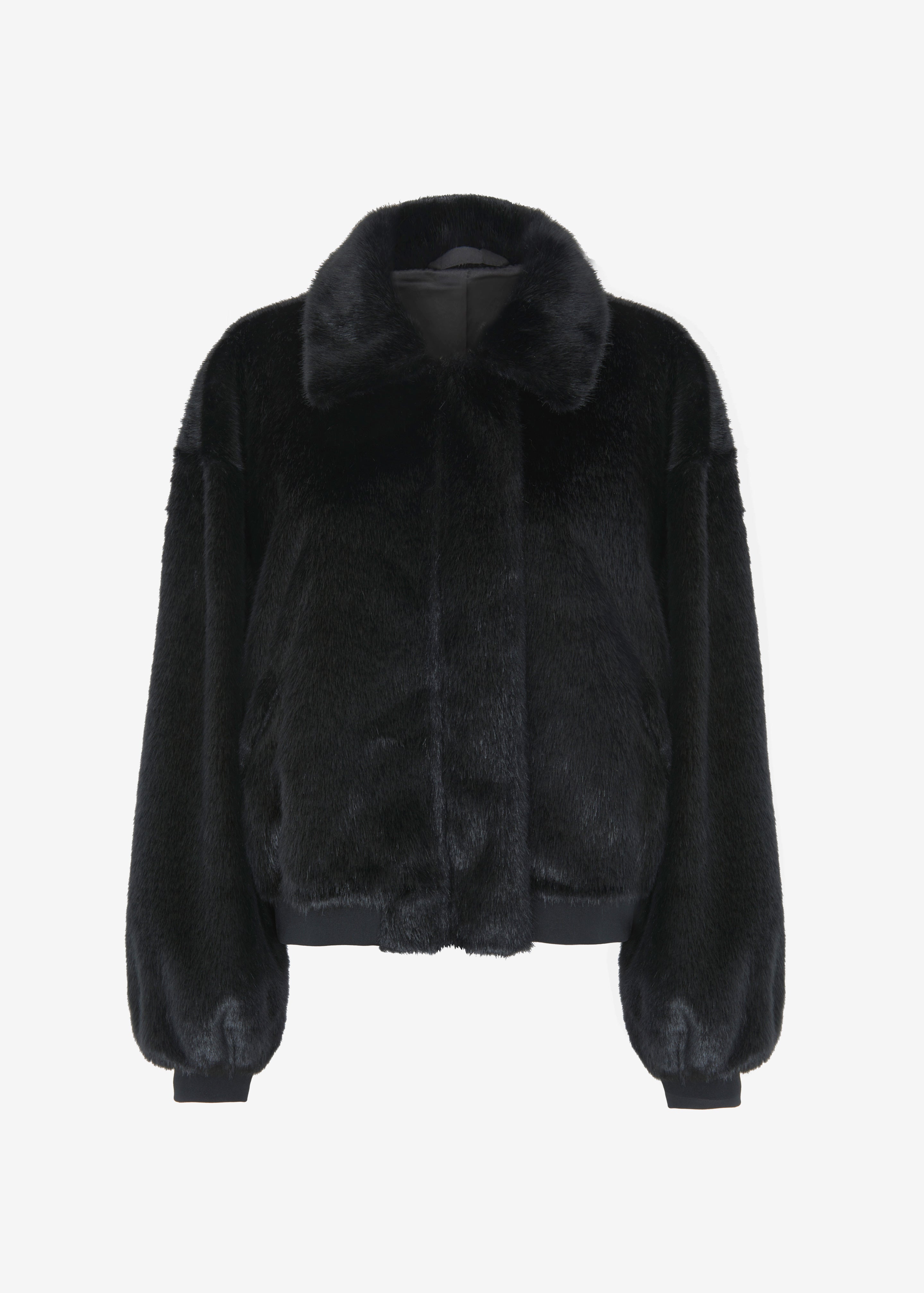 Pam Faux Fur Bomber Black