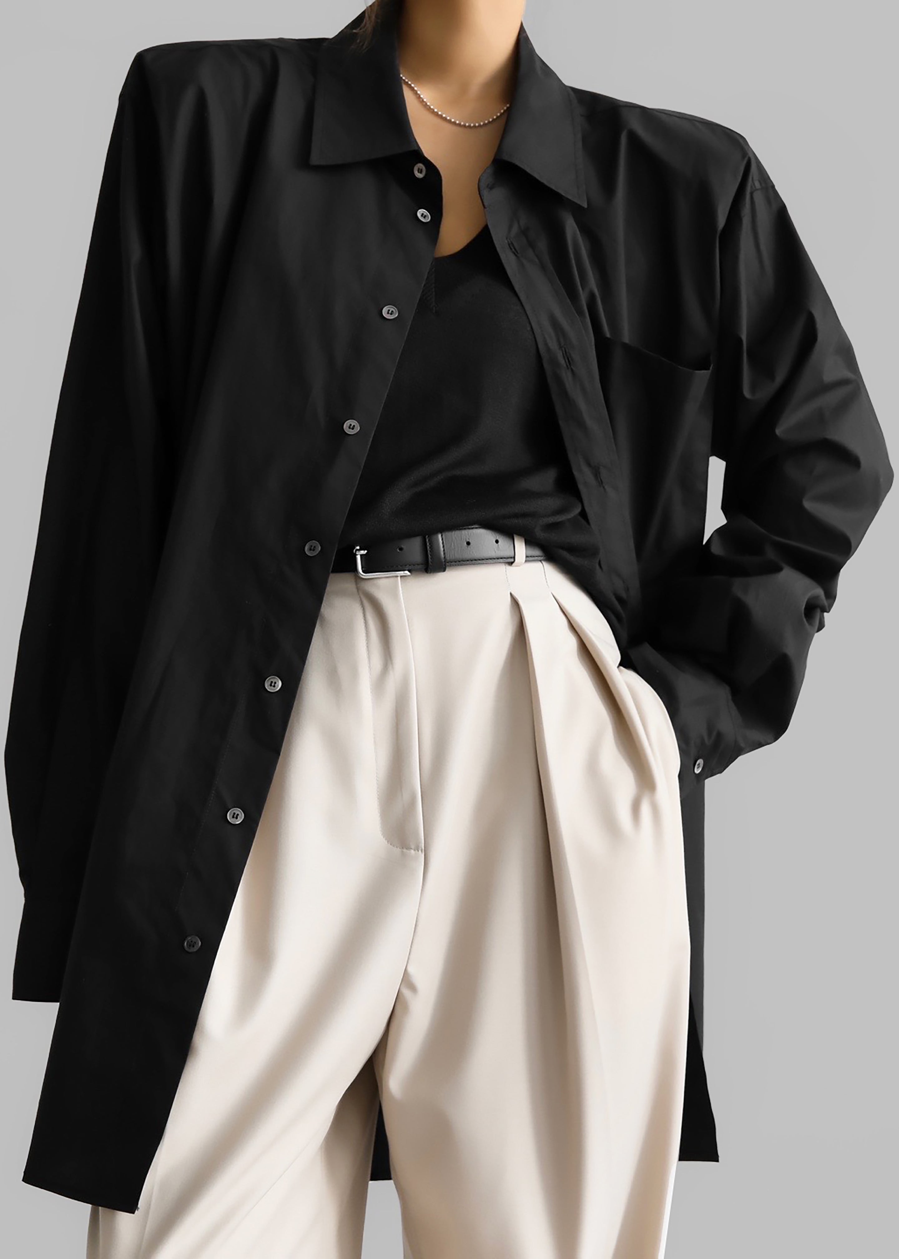 Panama Oversized Shirt - Black - 3