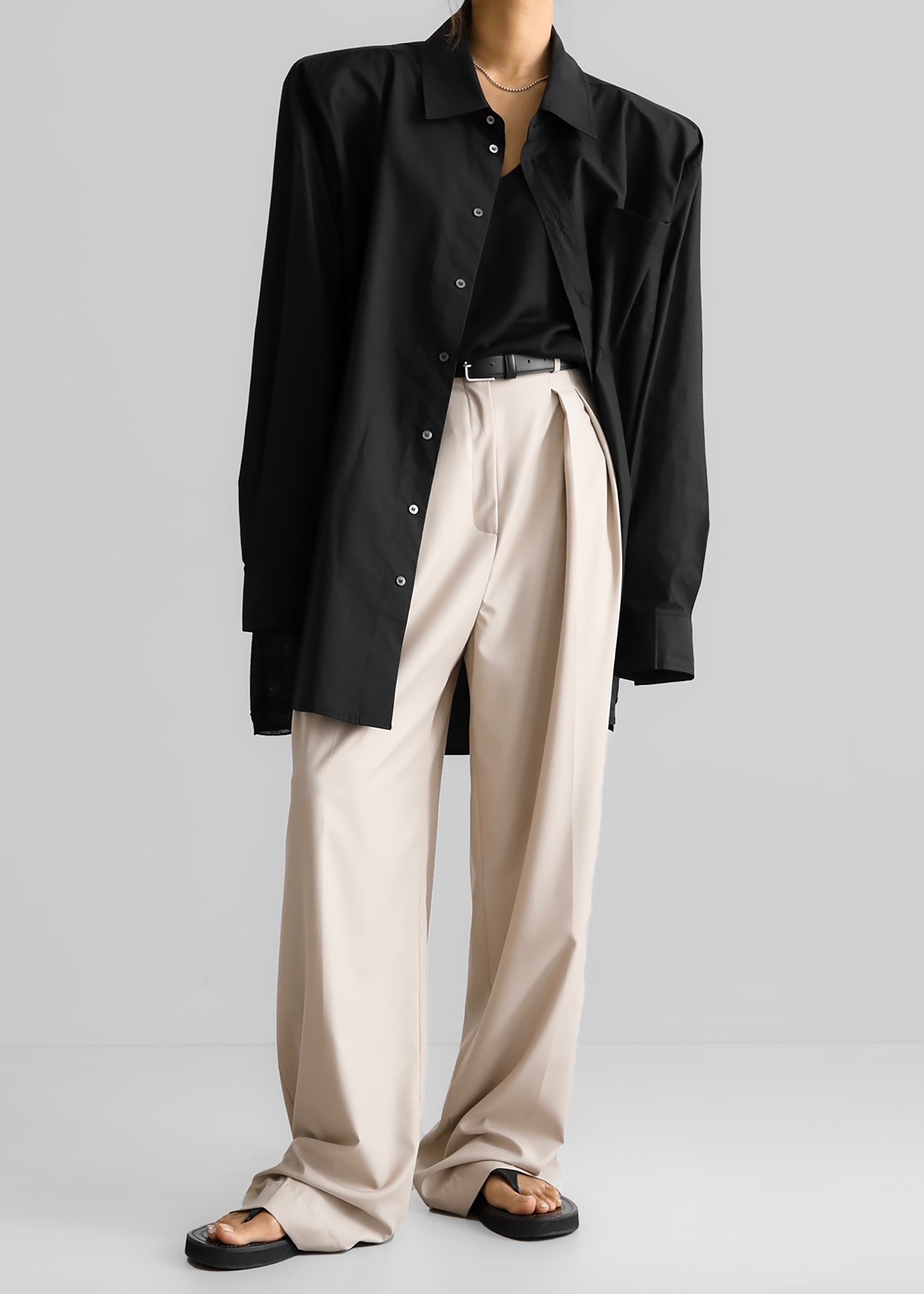 Panama Oversized Shirt - Black - 1