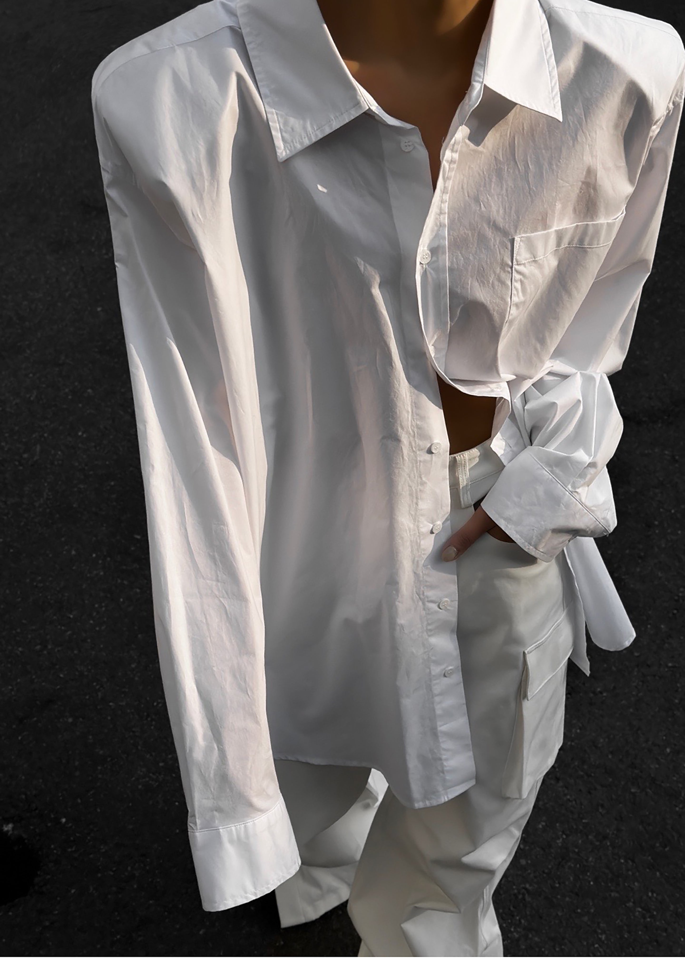 Panama Oversized Shirt - White - 8
