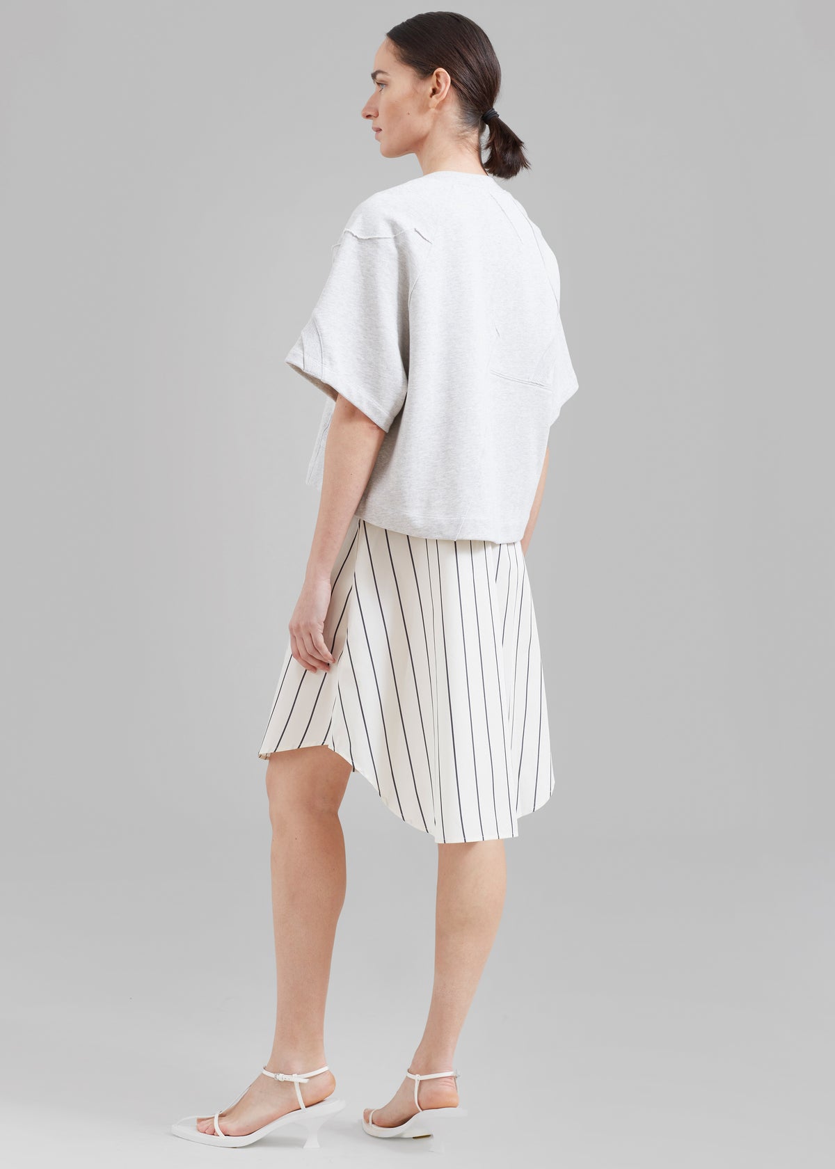 3.1 Phillip Lim Patched Sweatshirt Combo Dress - Ash Multi - 7