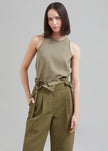 3.1 Phillip Lim Cotton Linen Paperbag Pant - Olive