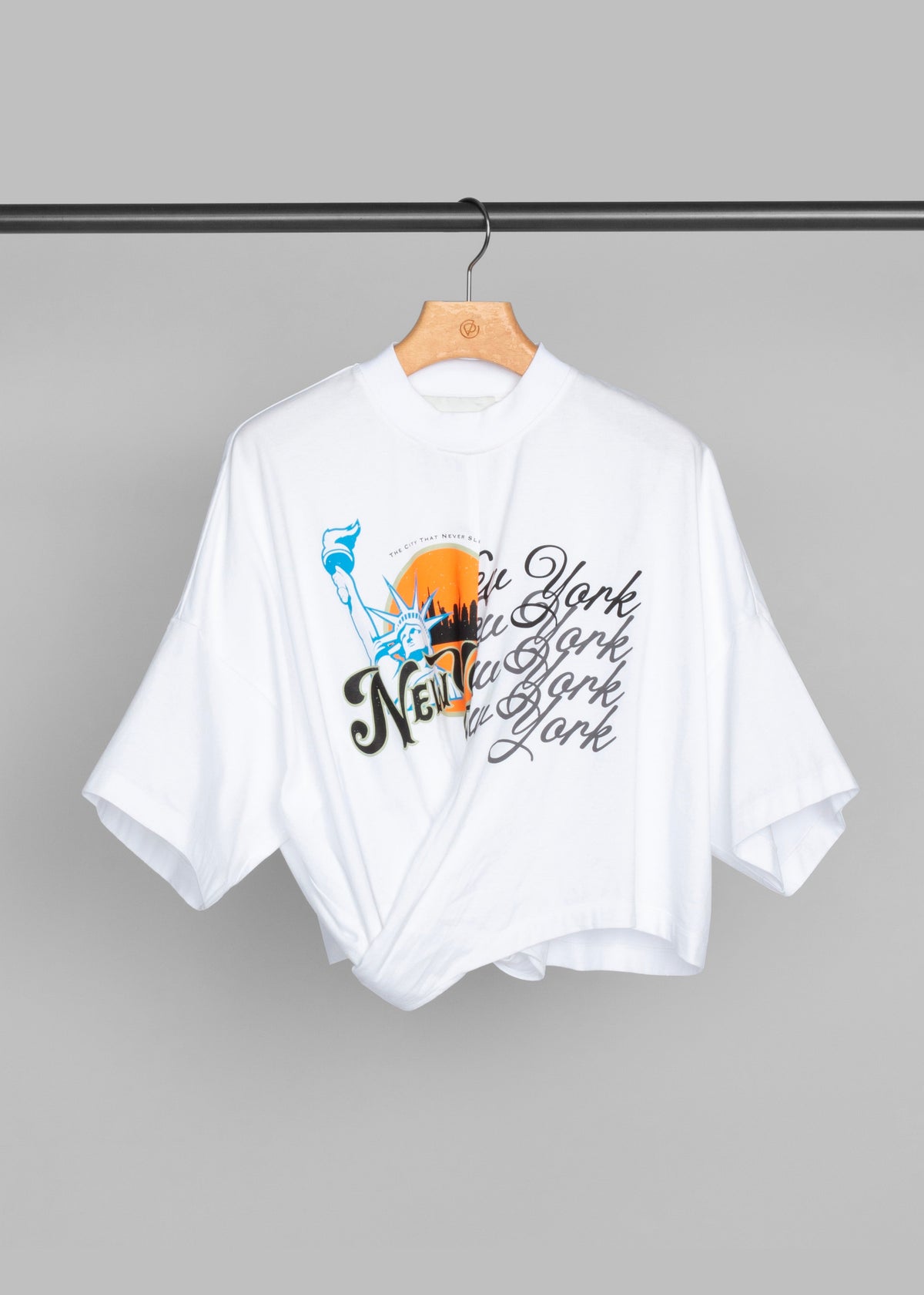 3.1 Phillip Lim We Are NY Twisted Tie Back T-Shirt - White Multi - 6