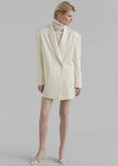 Poppy Satin Collar Blazer - Cream