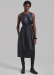 Proenza Schouler White Label Faux Leather Drawstring Dress - Black