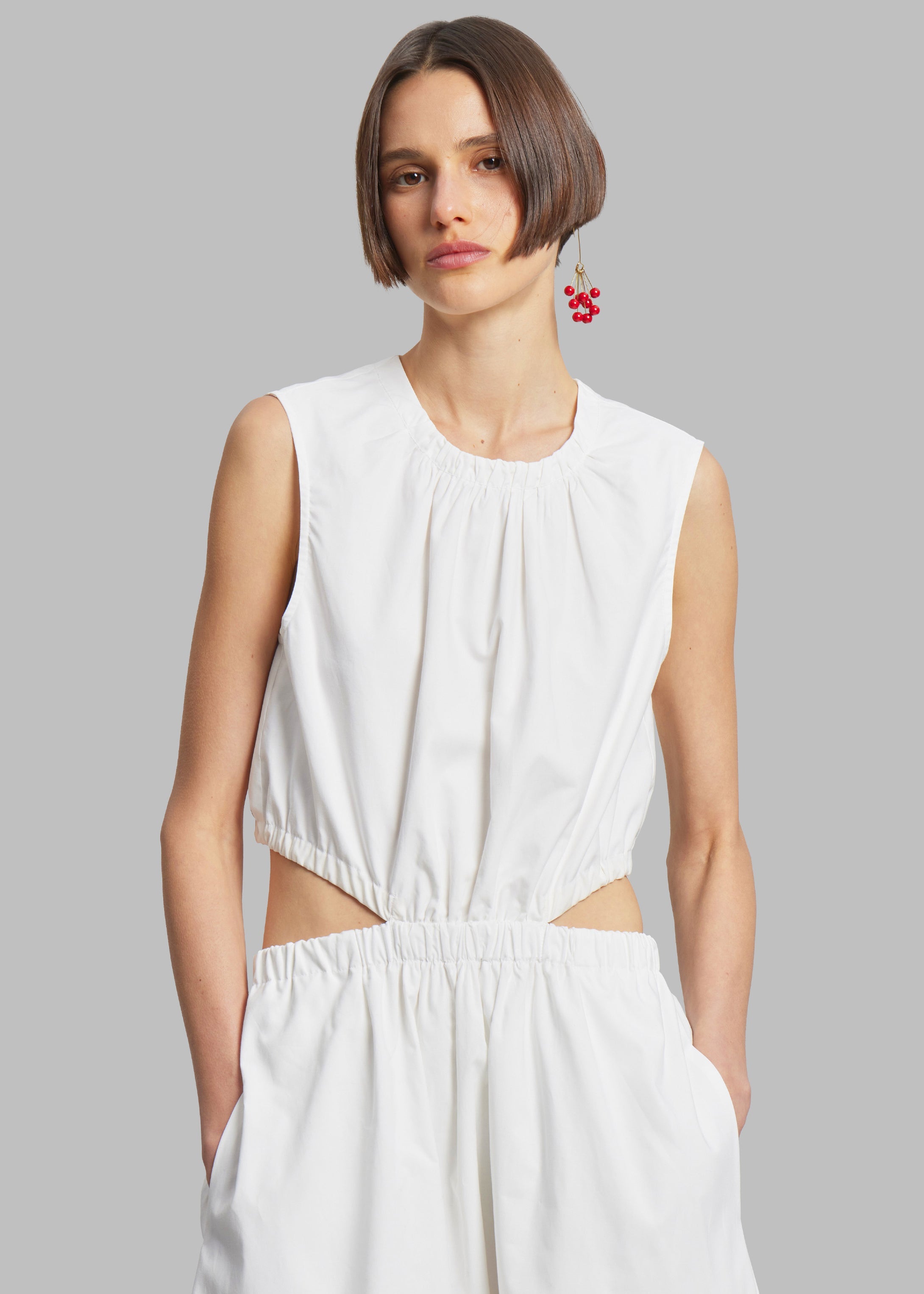 Proenza Schouler Poplin Cutout Midi Dress - Off White - 3