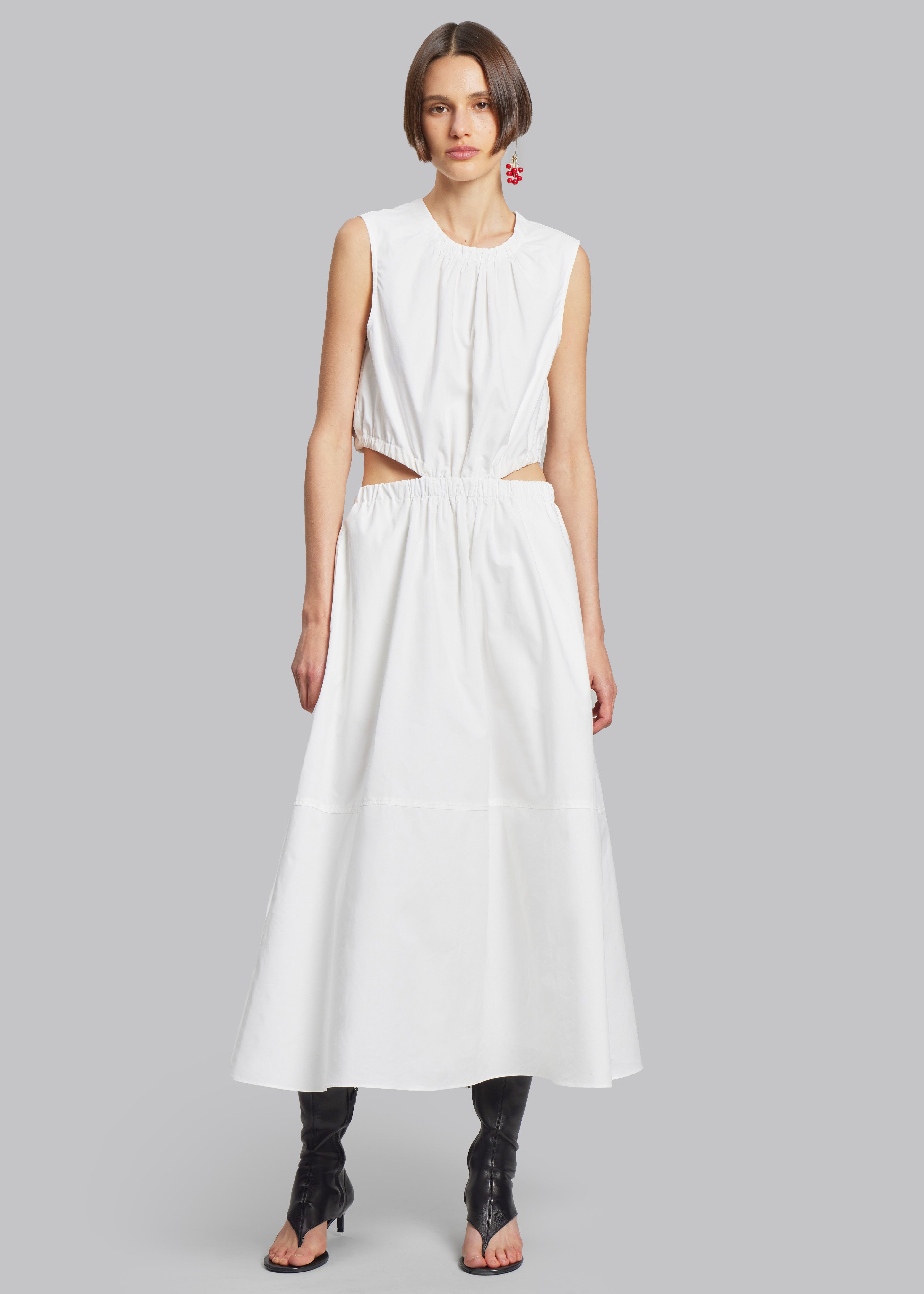 Proenza Schouler Poplin Cutout Midi Dress - Off White - 1