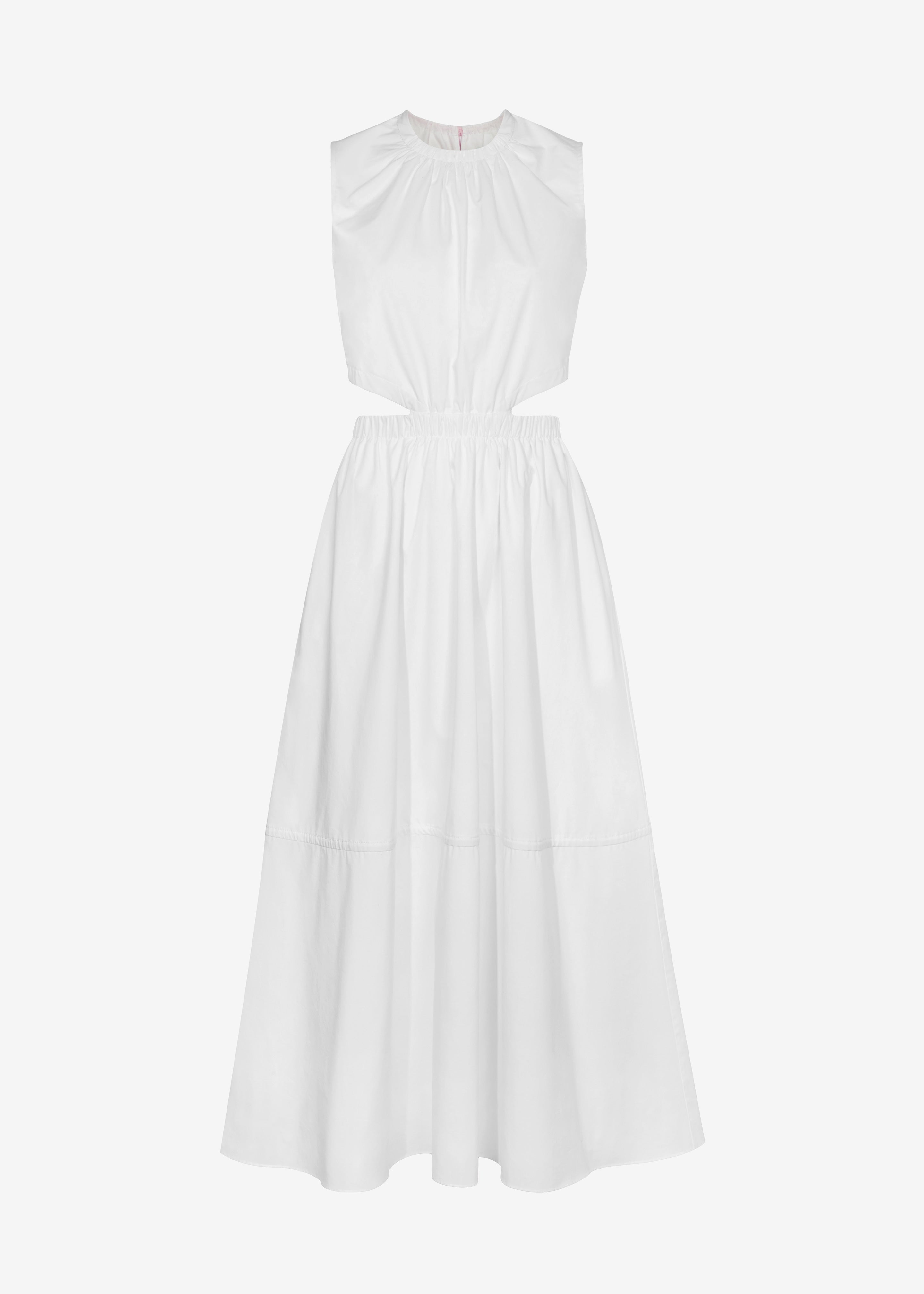 Proenza Schouler Poplin Cutout Midi Dress Off White