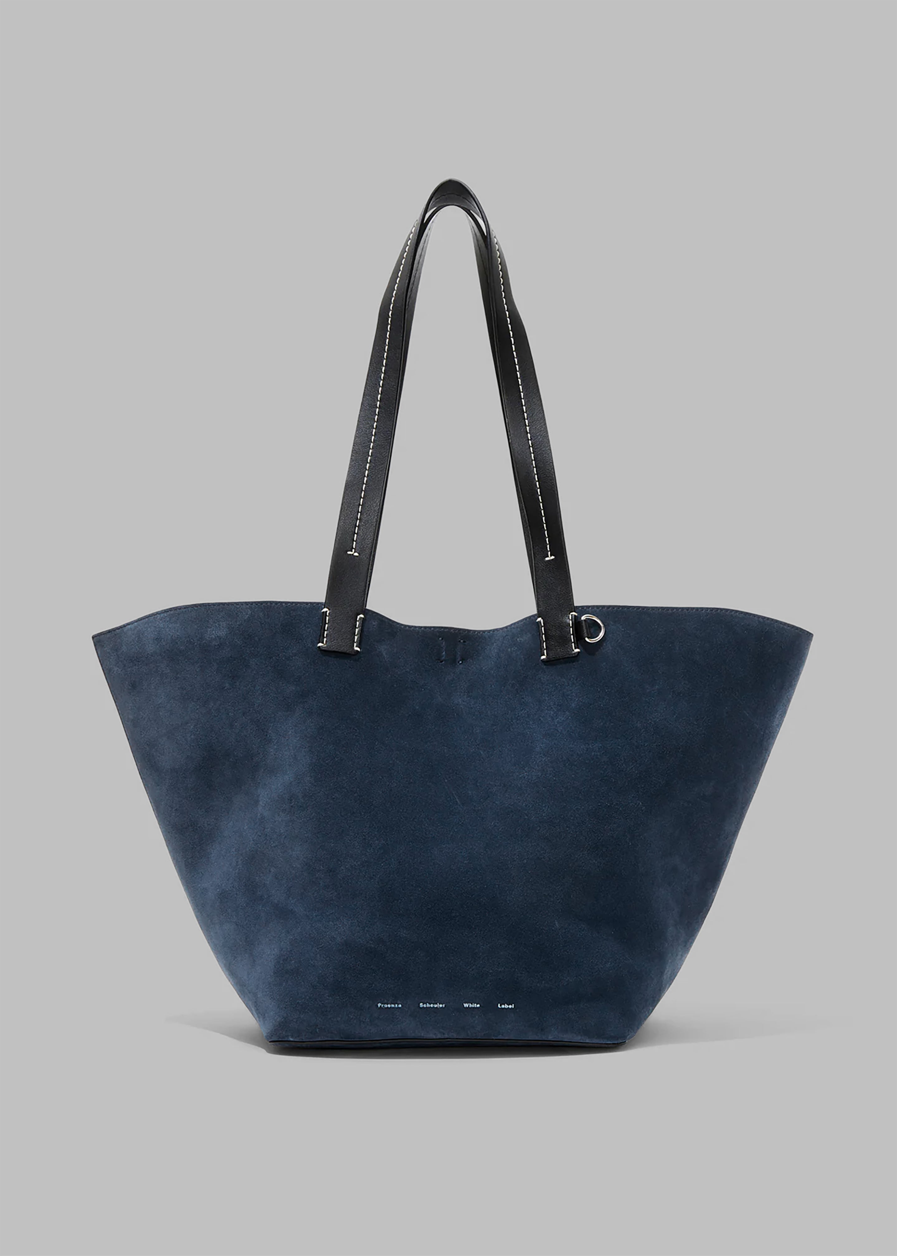 Proenza Schouler White Label Large Suede Bedford Tote Navy Black