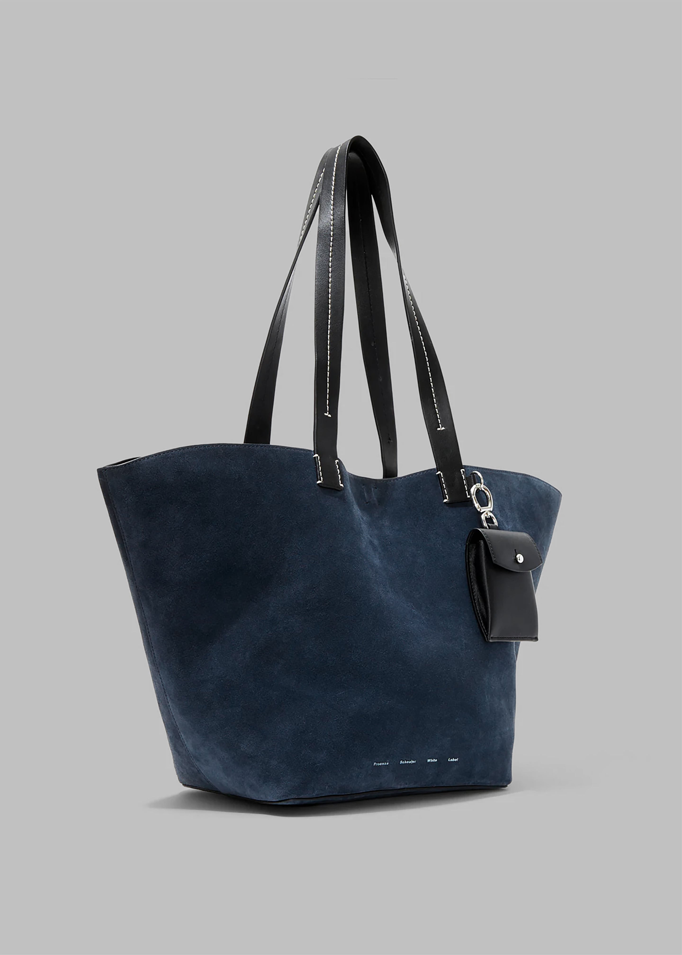 Proenza Schouler White Label Large Suede Bedford Tote Navy Black