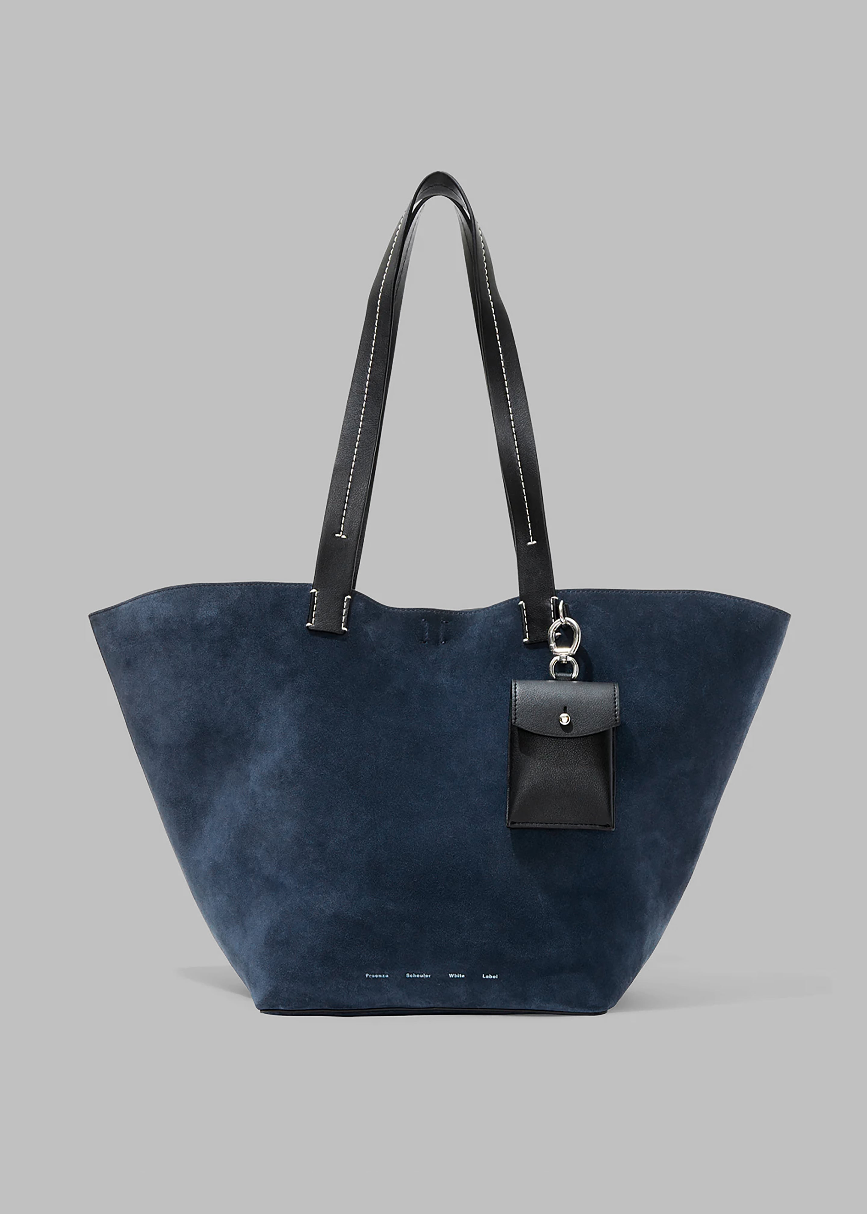 Proenza Schouler White Label Large Suede Bedford Tote - Navy/Black - 1