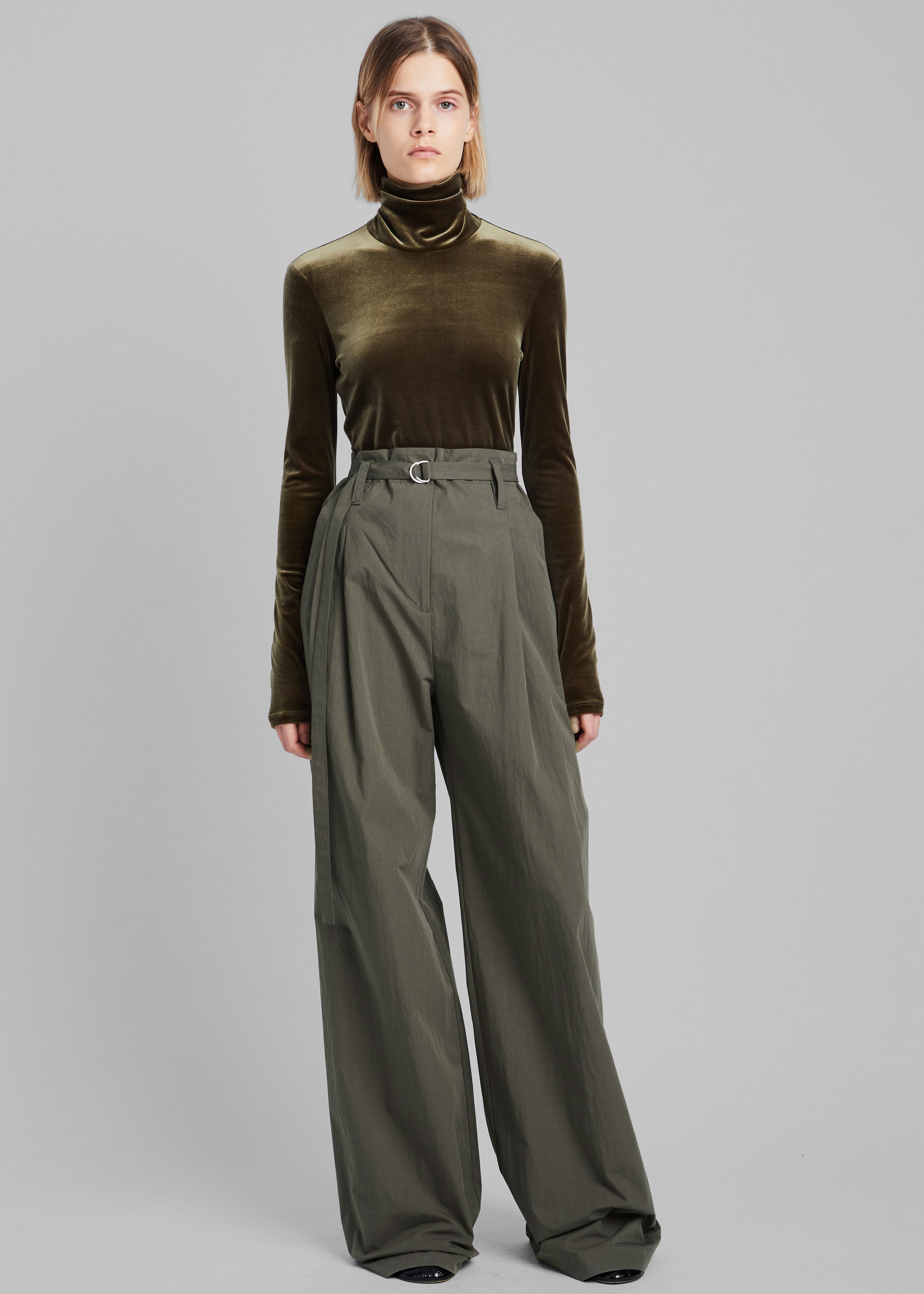 Proenza Schouler White Label Technical Suiting Wide Leg Trousers - Wood - 1